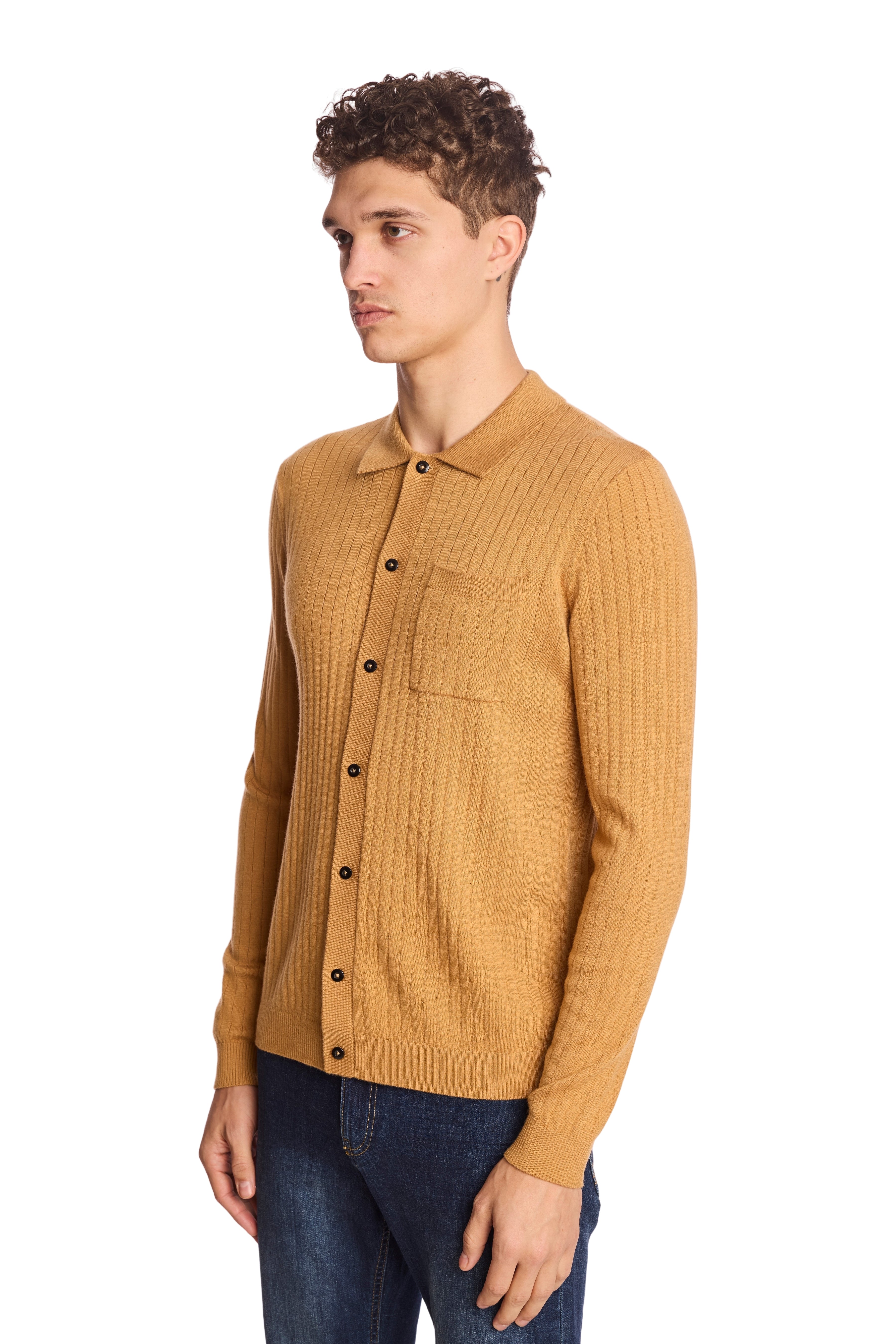 Full Placket Polo - Peanut Butter