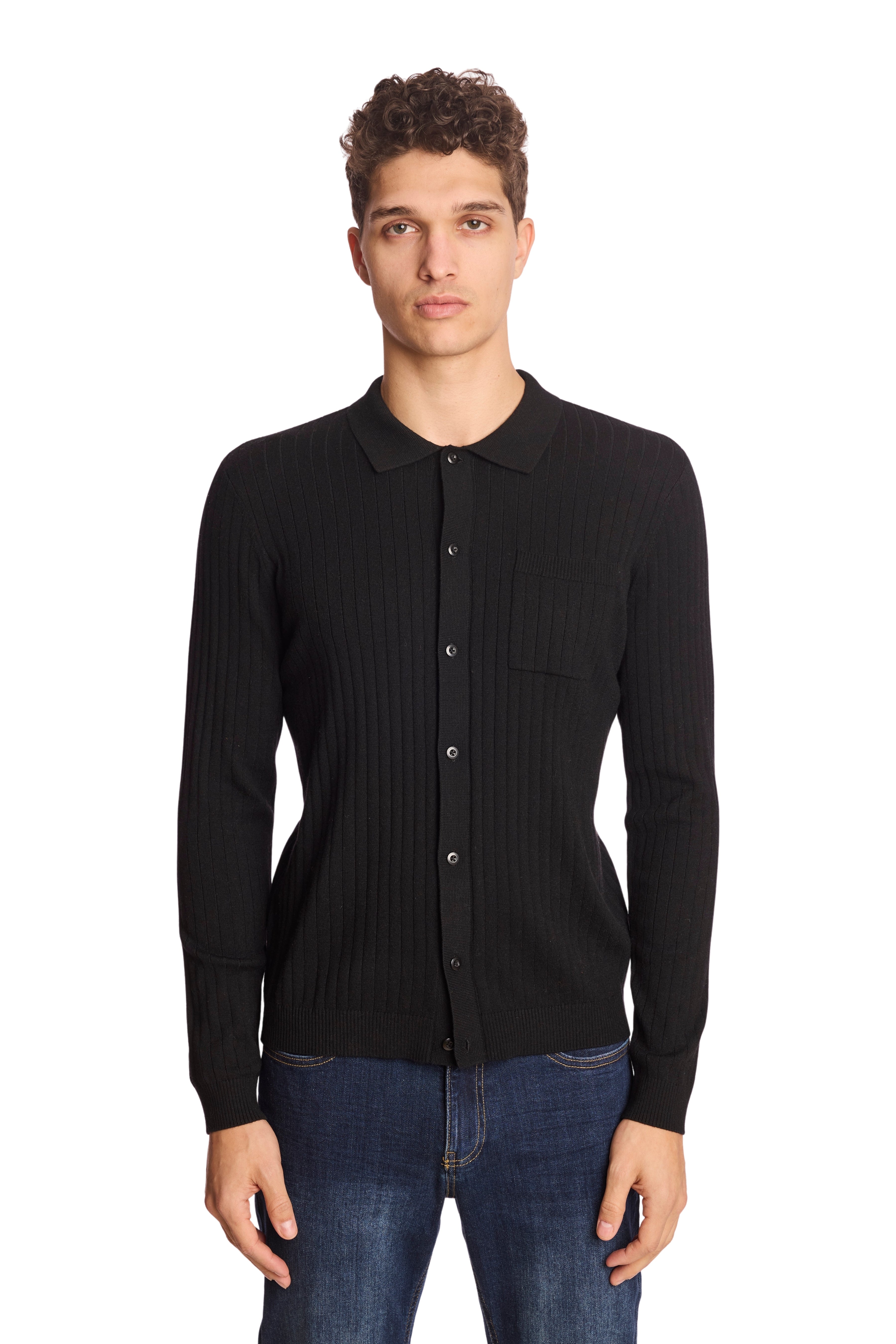 Full Placket Polo - Black Onyx