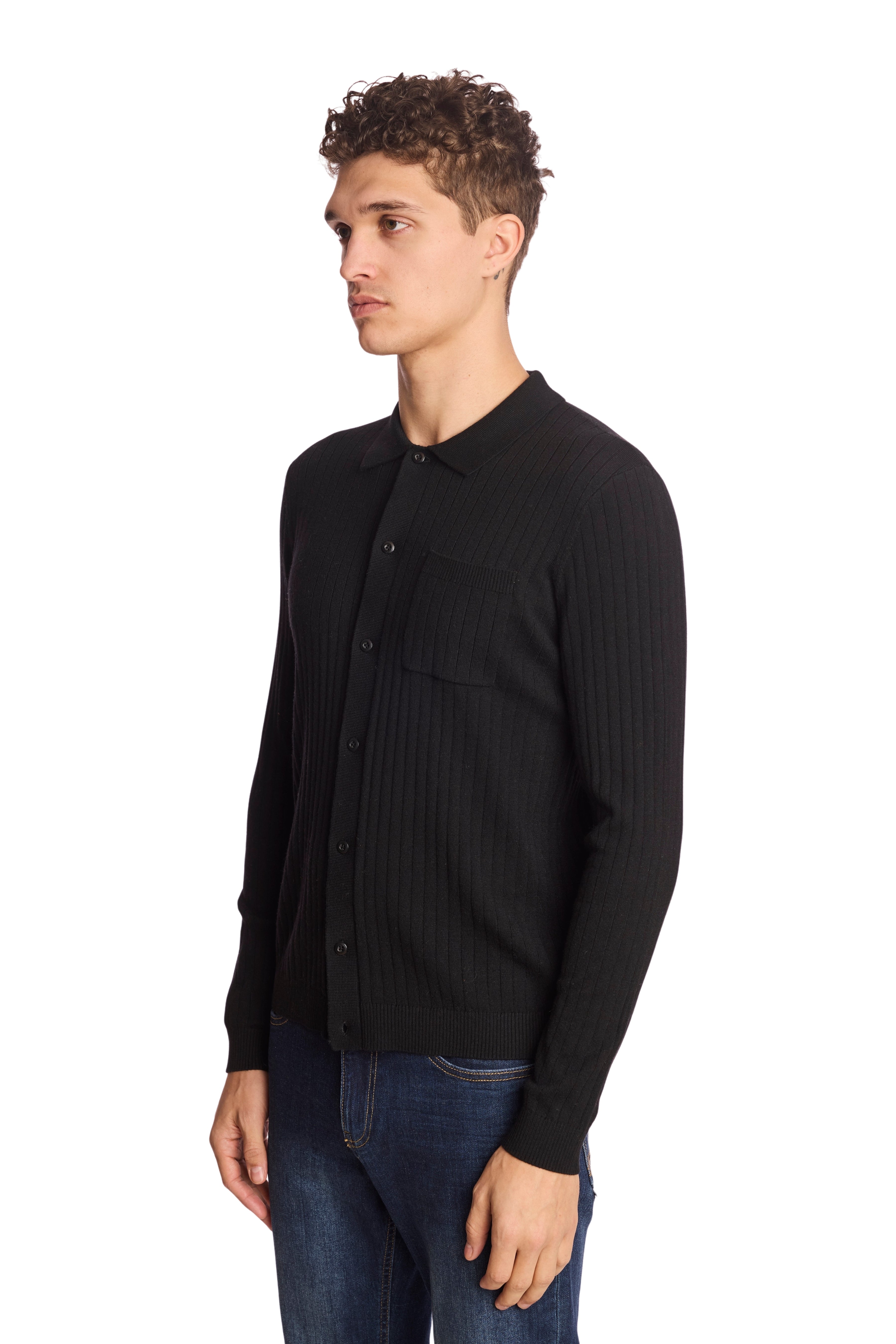 Full Placket Polo - Black Onyx