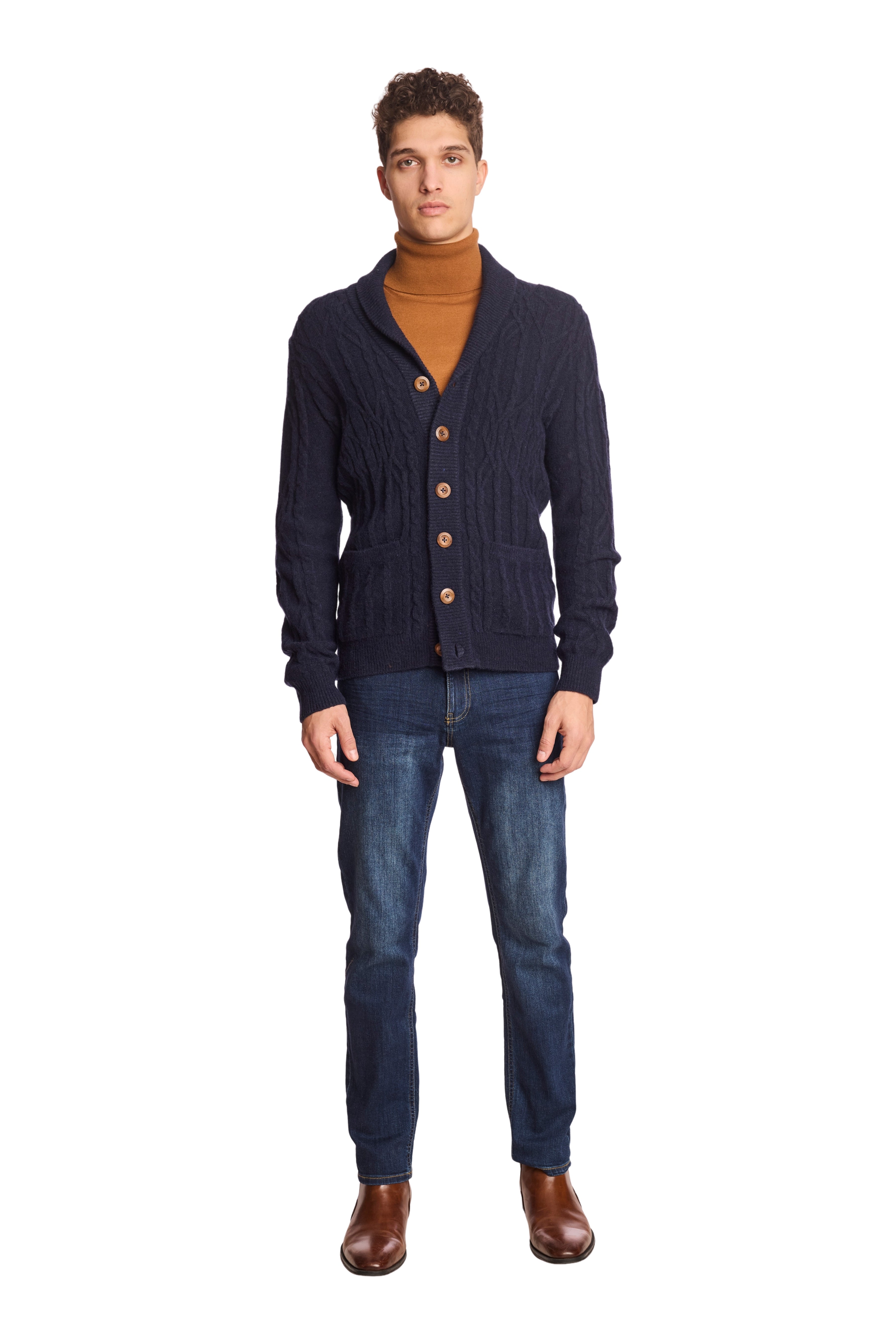 Shawl Collar Cardigan - Midnight Navy