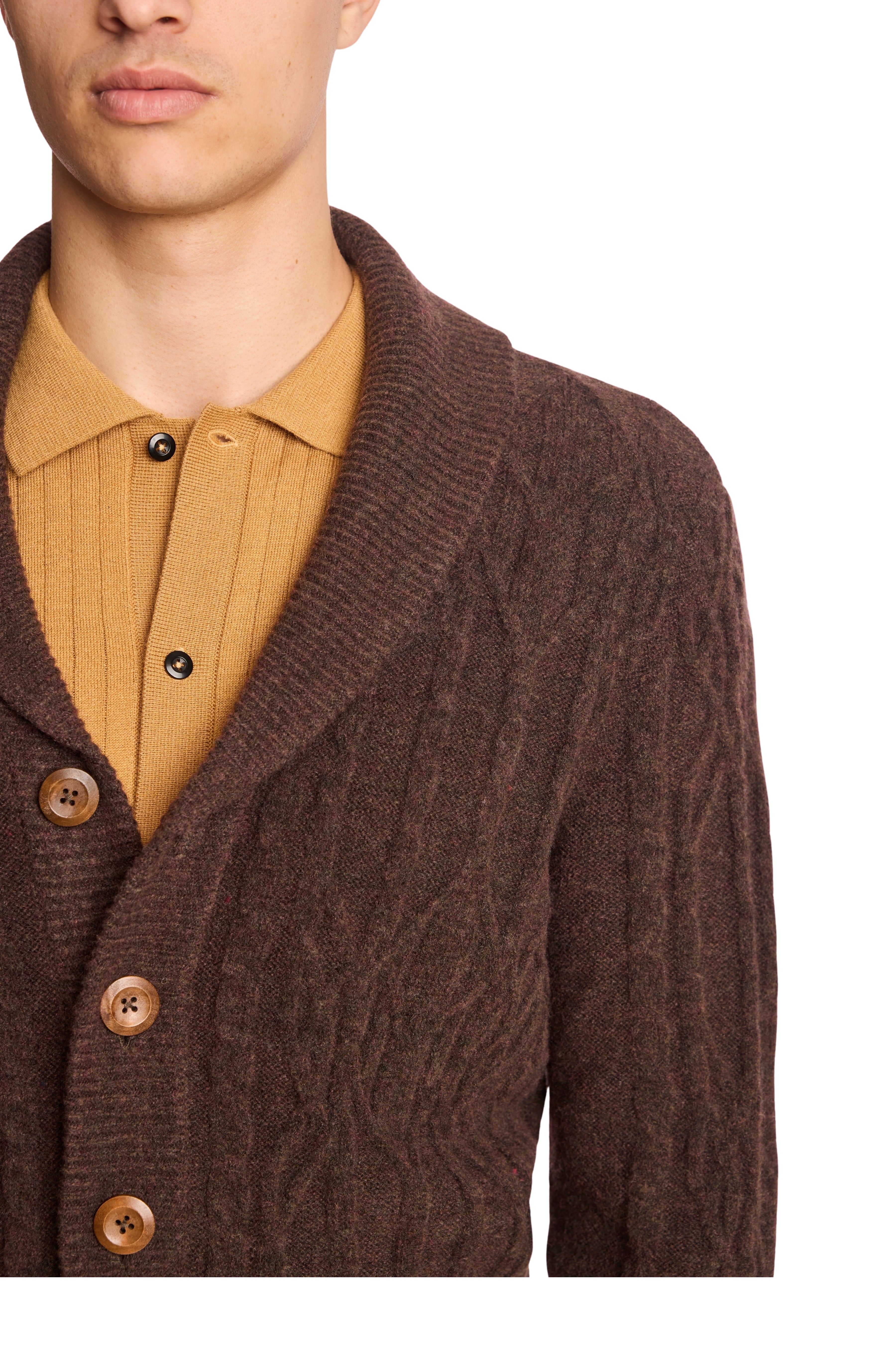 Shawl Collar Cardigan - Acorn