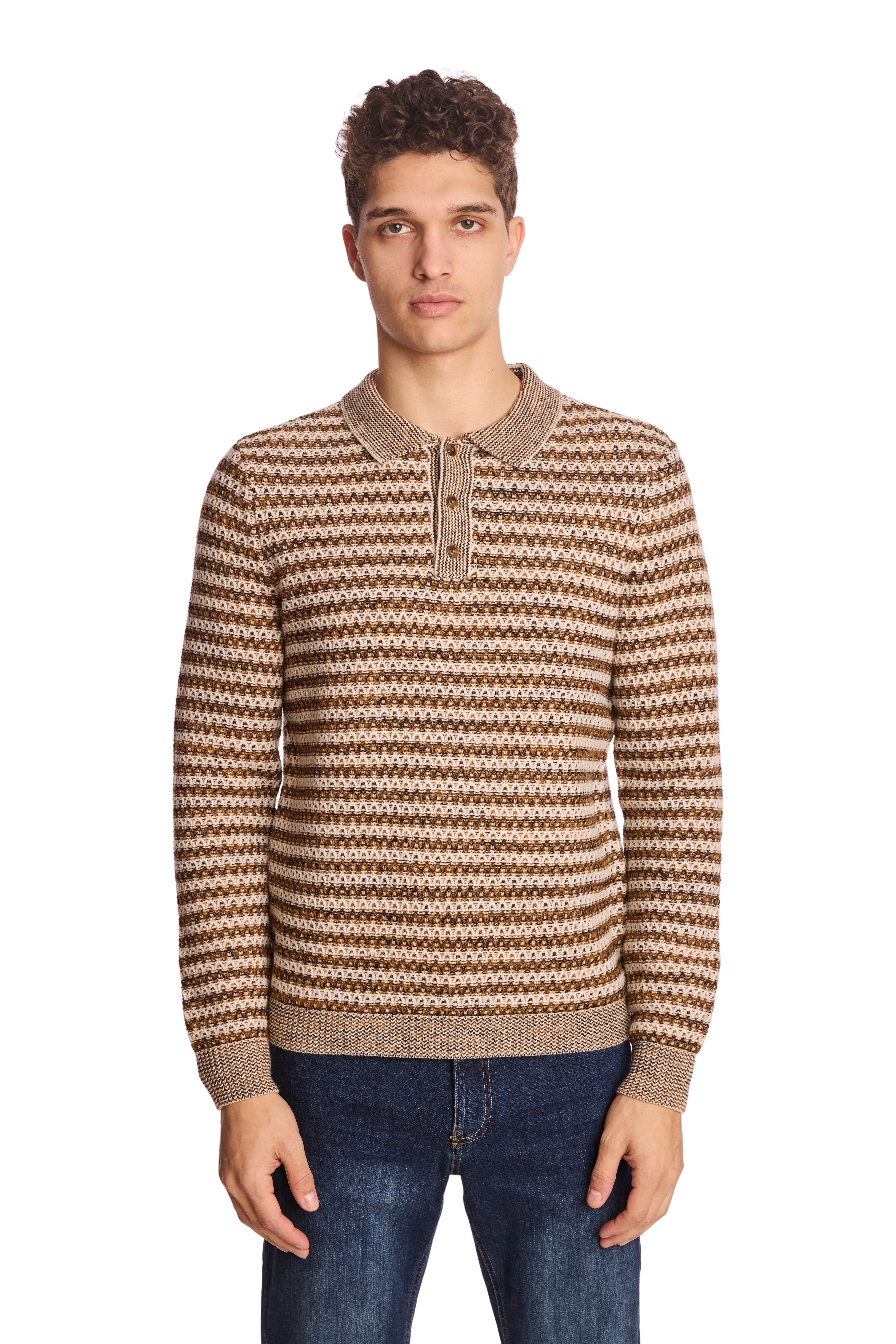 3-Button Polo - Coffee Cream
