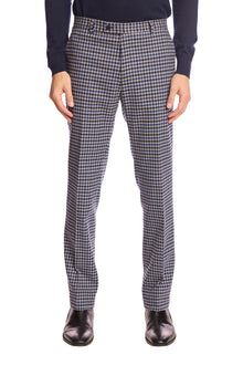  Downing pants - slim - Blue Black Houndstooth
