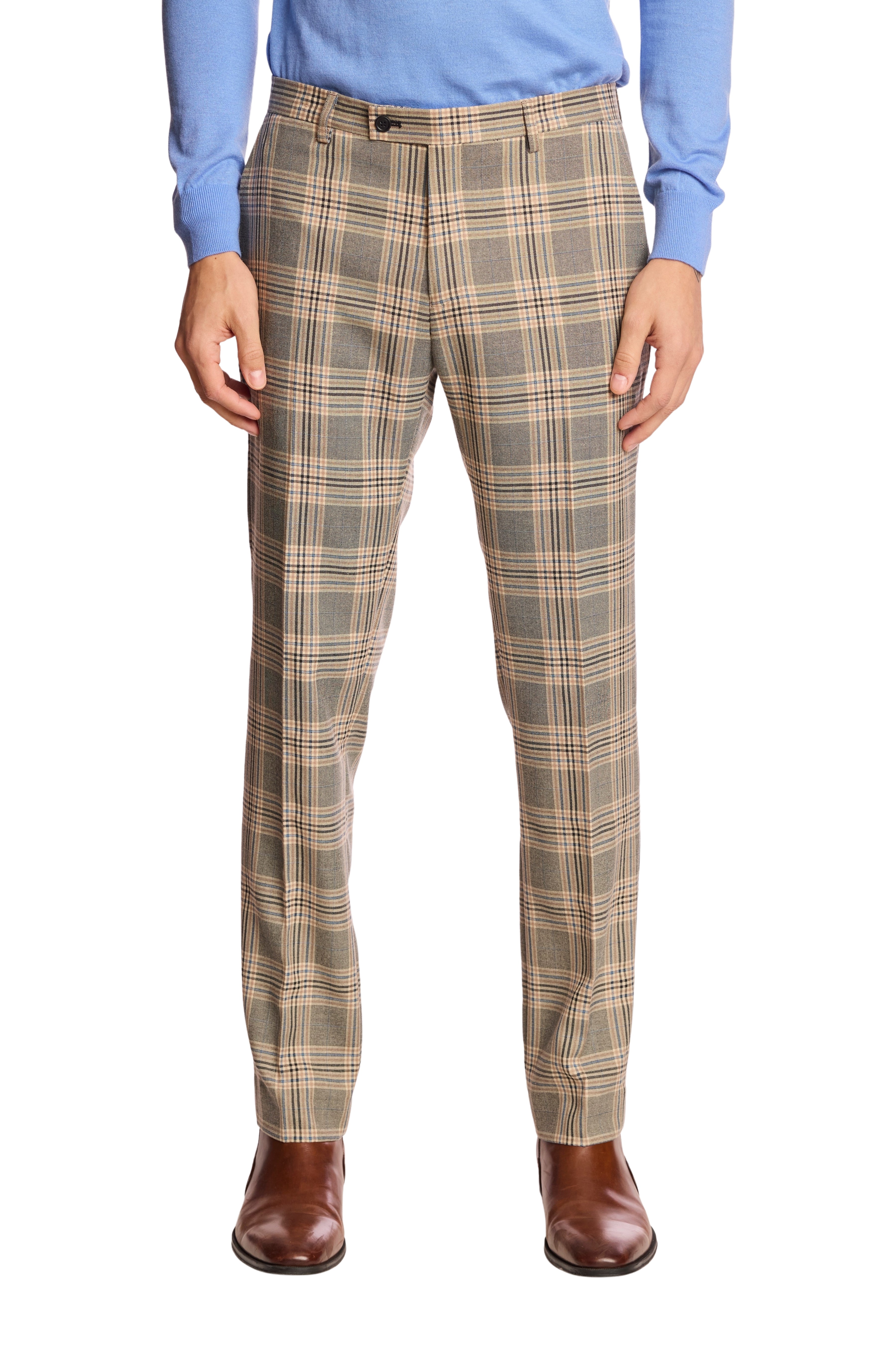 Downing pants - slim - Blue & Grey Check