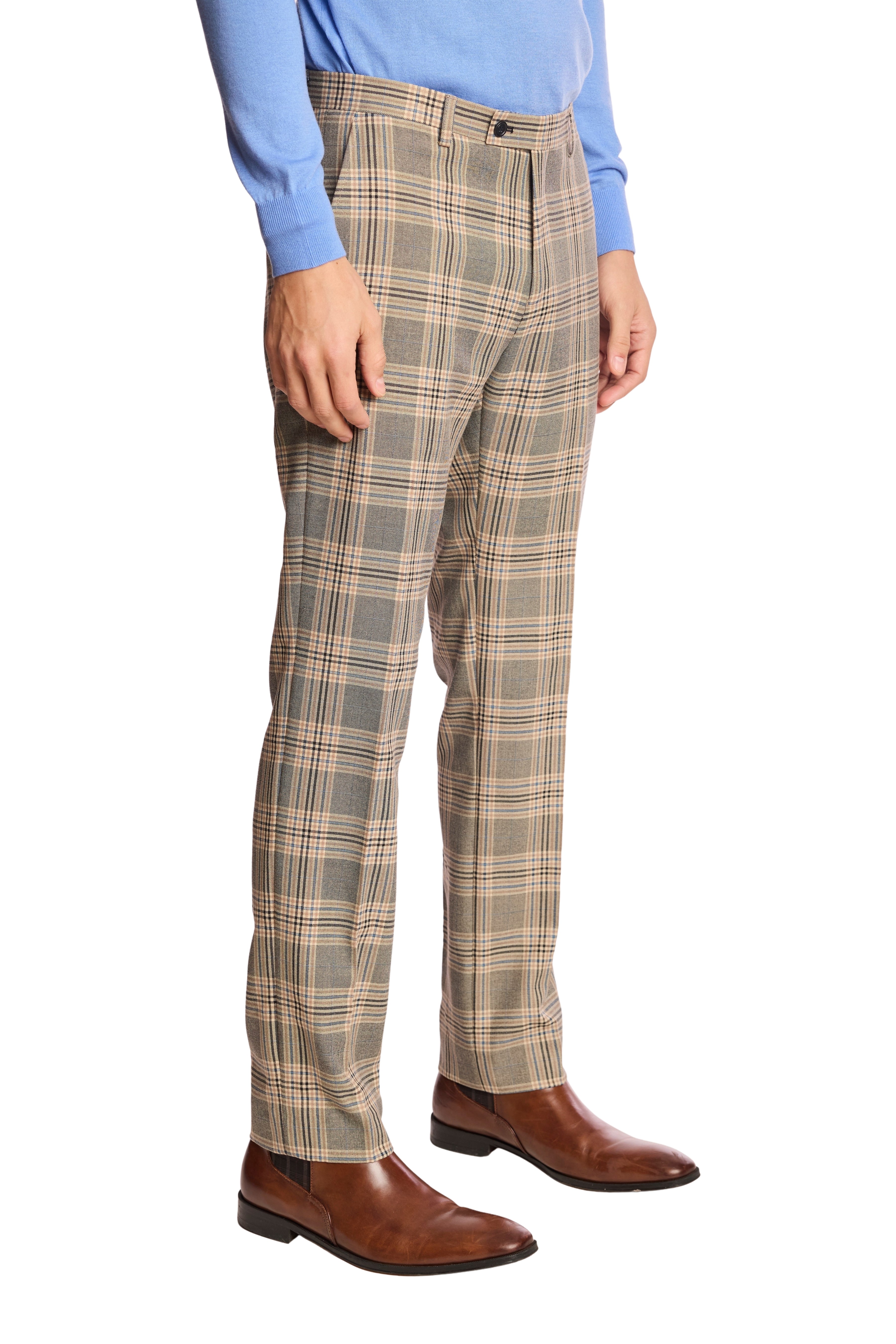 Downing pants - slim - Blue & Grey Check