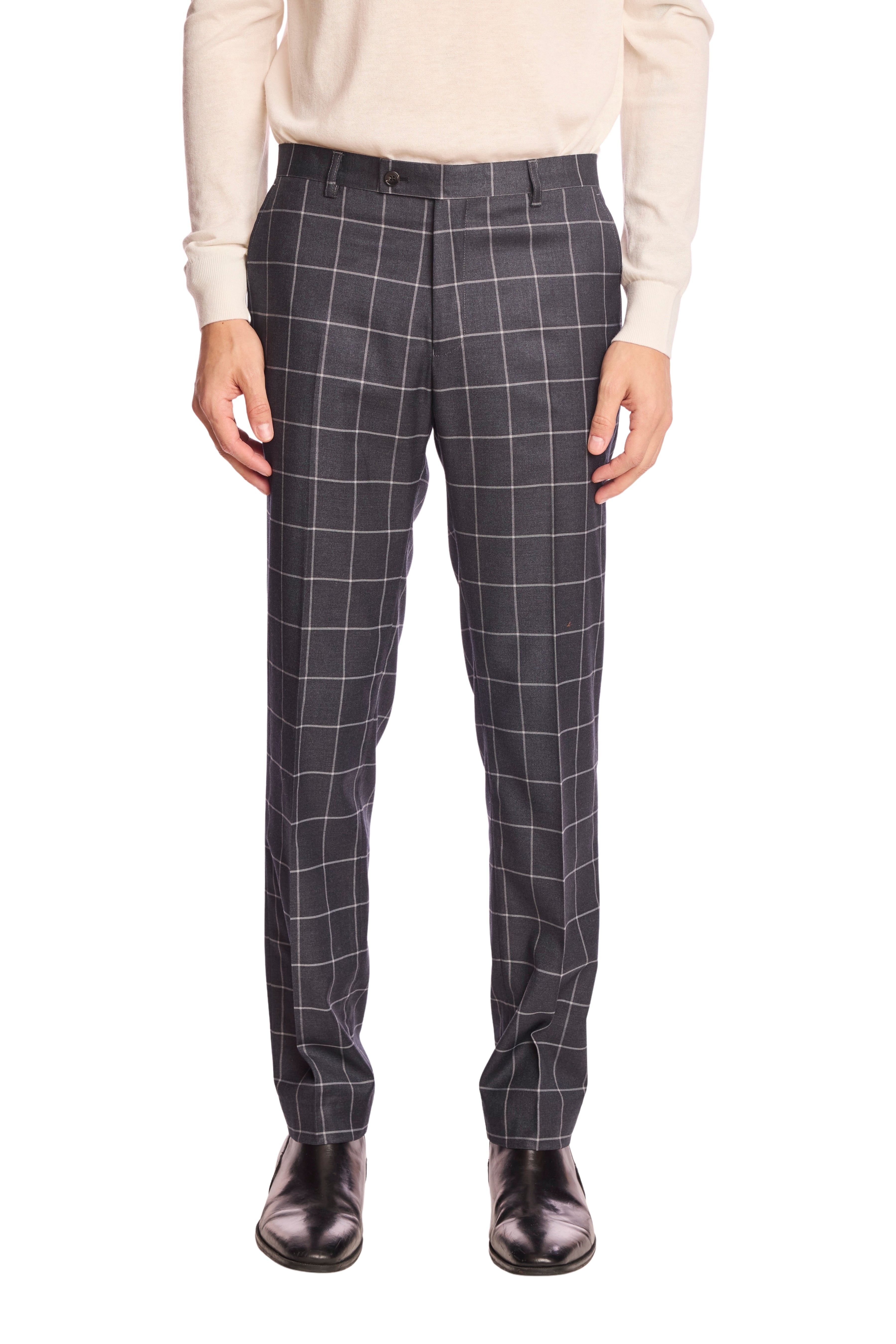 Downing pants - slim - Charcoal Windowpane