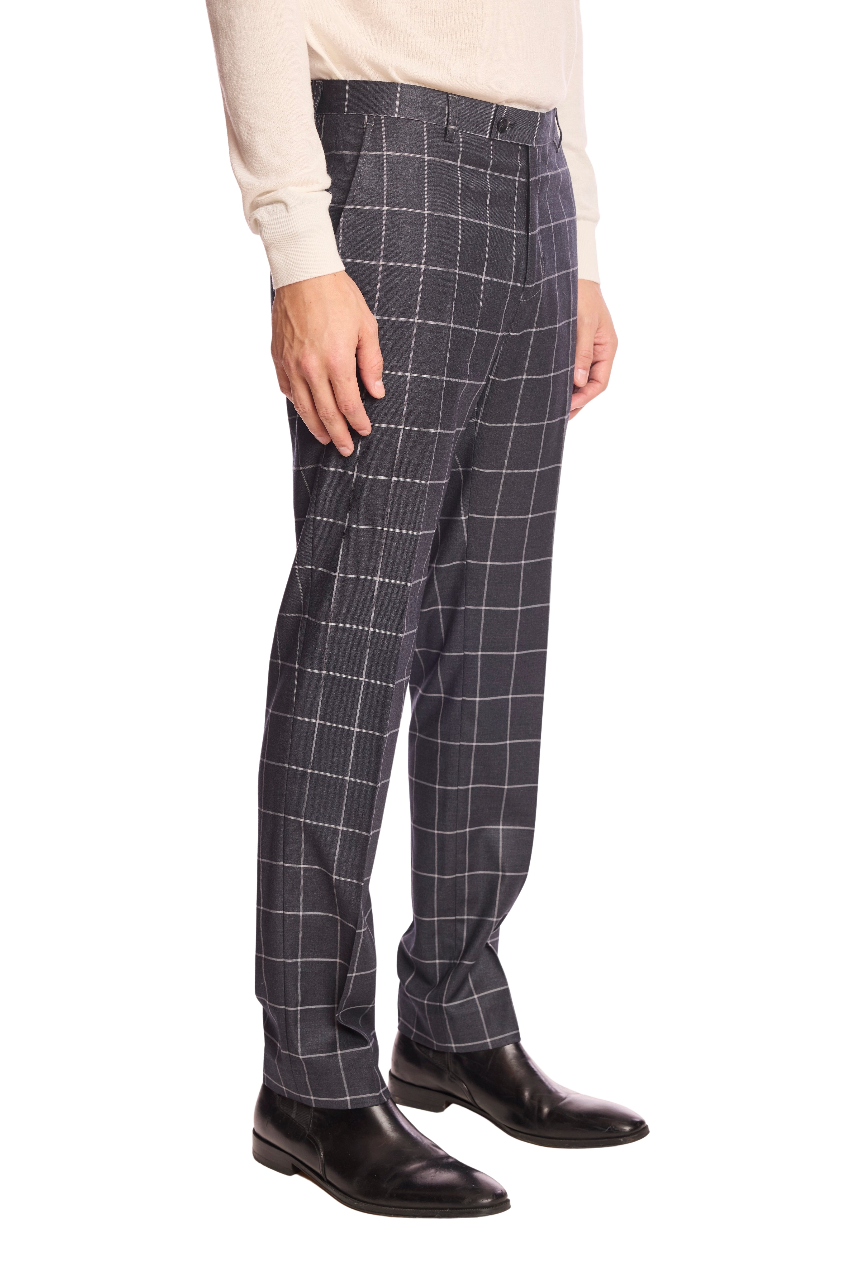Downing pants - slim - Charcoal Windowpane
