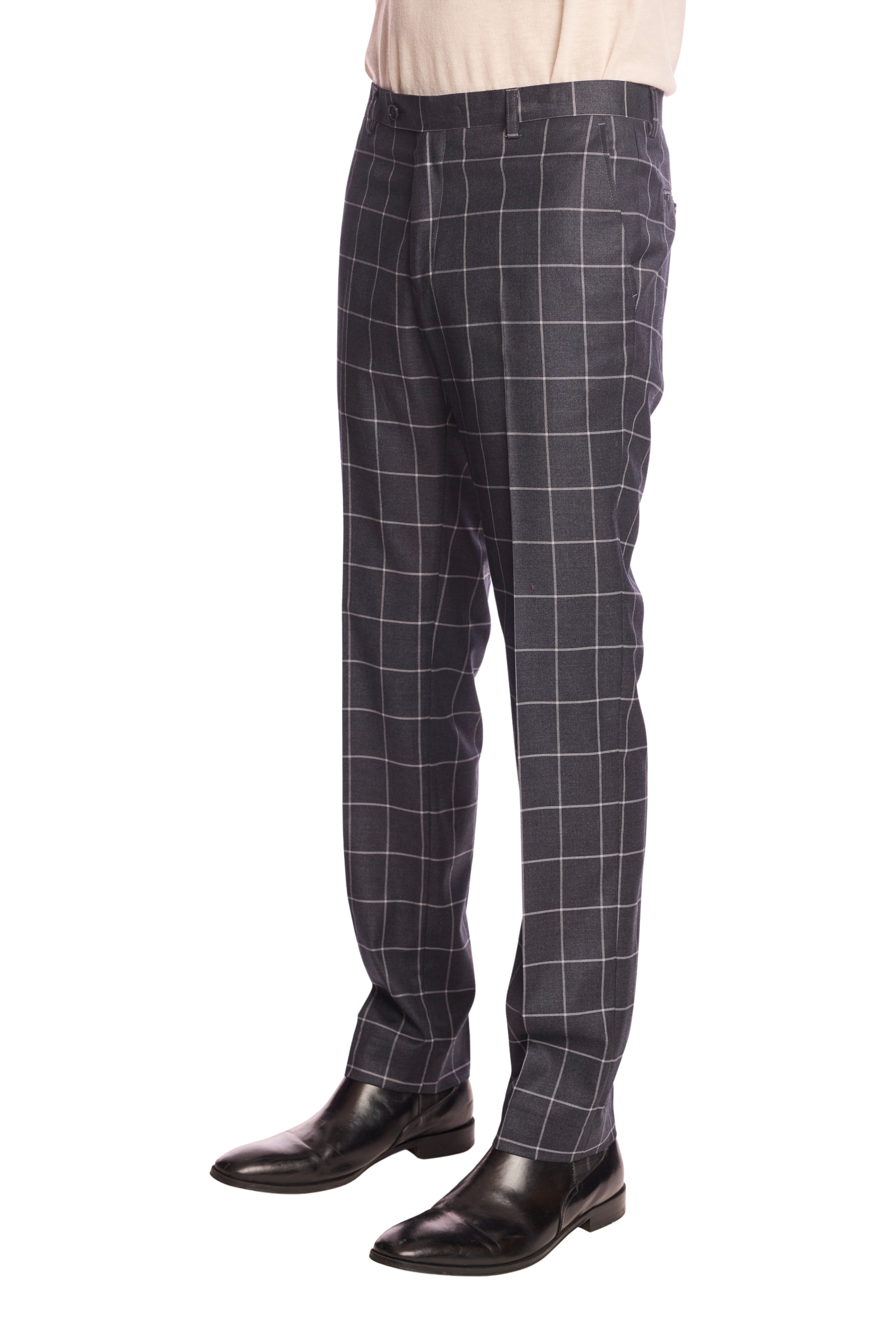 Downing pants - slim - Charcoal Windowpane