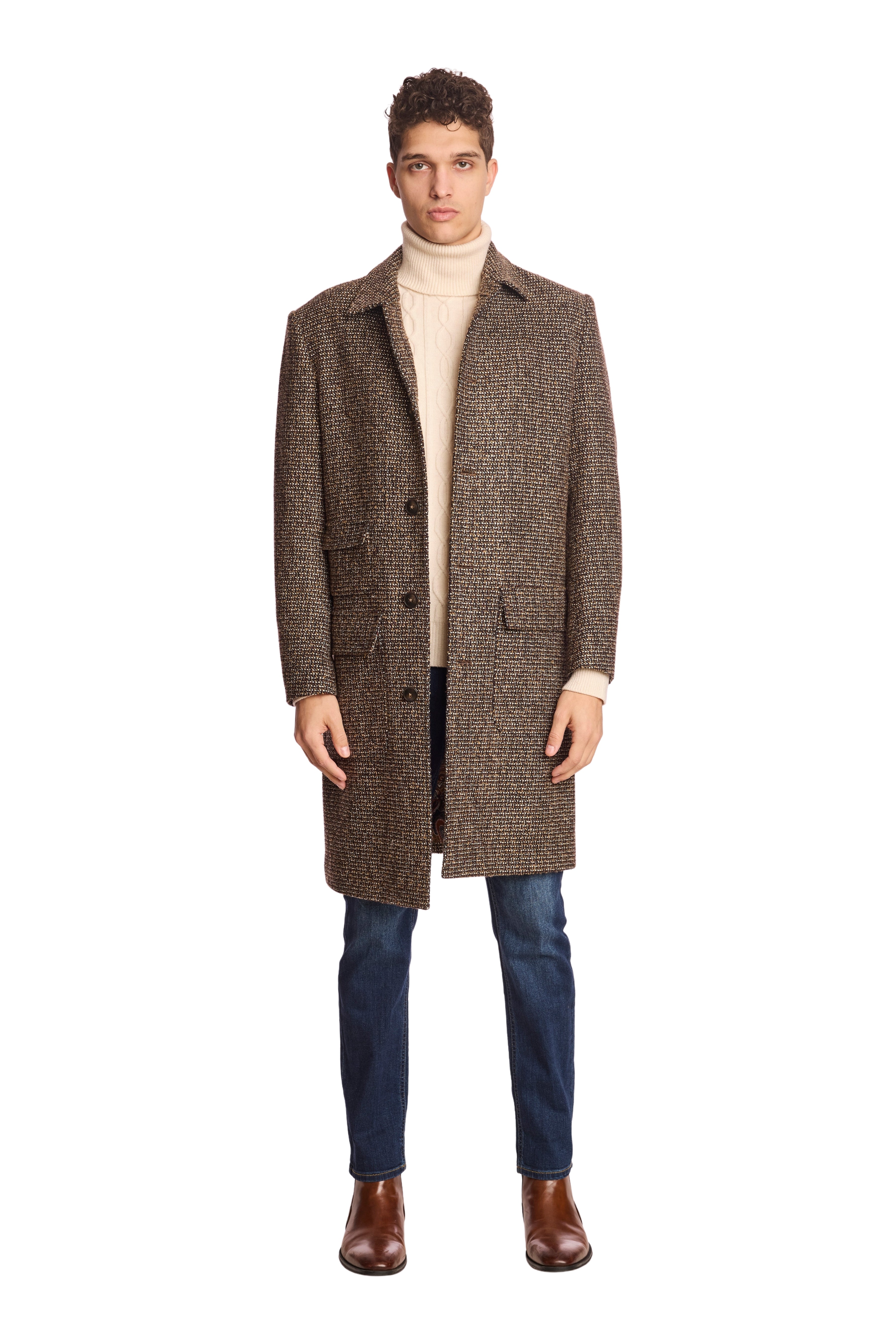 Big Boy Overcoat - Brown Army White