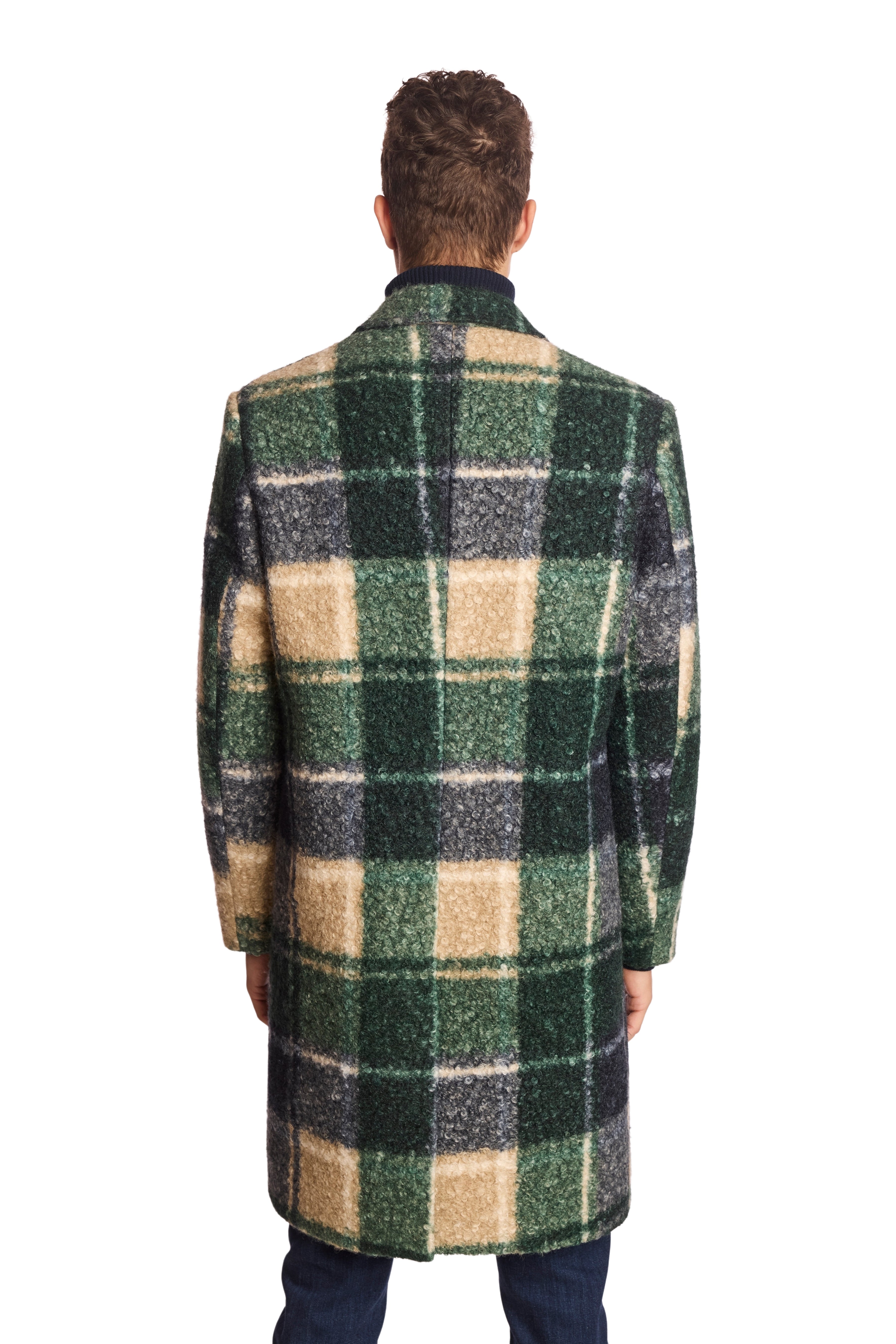 Slash Pocket Overcoat - Forest Cream Swirl