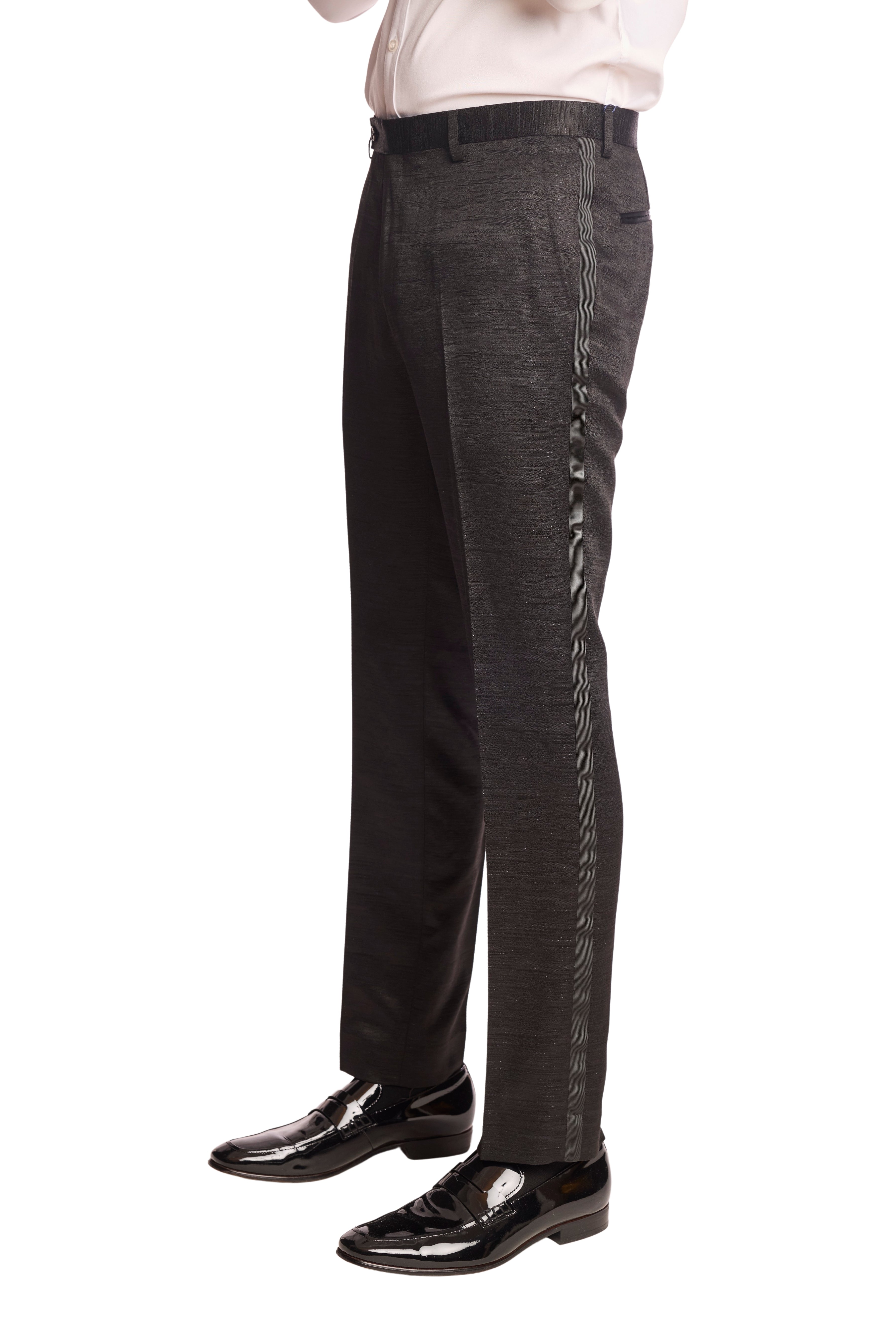 Sloane Tux Pants - slim - Black Jacquard