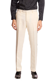  Sloane Tux Pants - slim - Milk White Jacquard