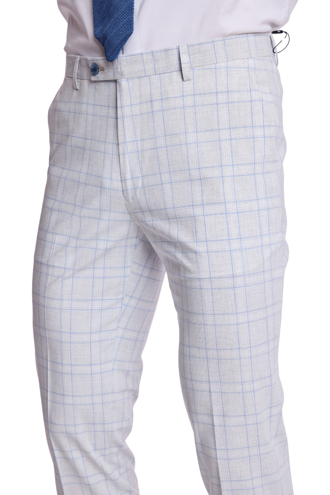 Downing Pants - slim - Grey Blue Check