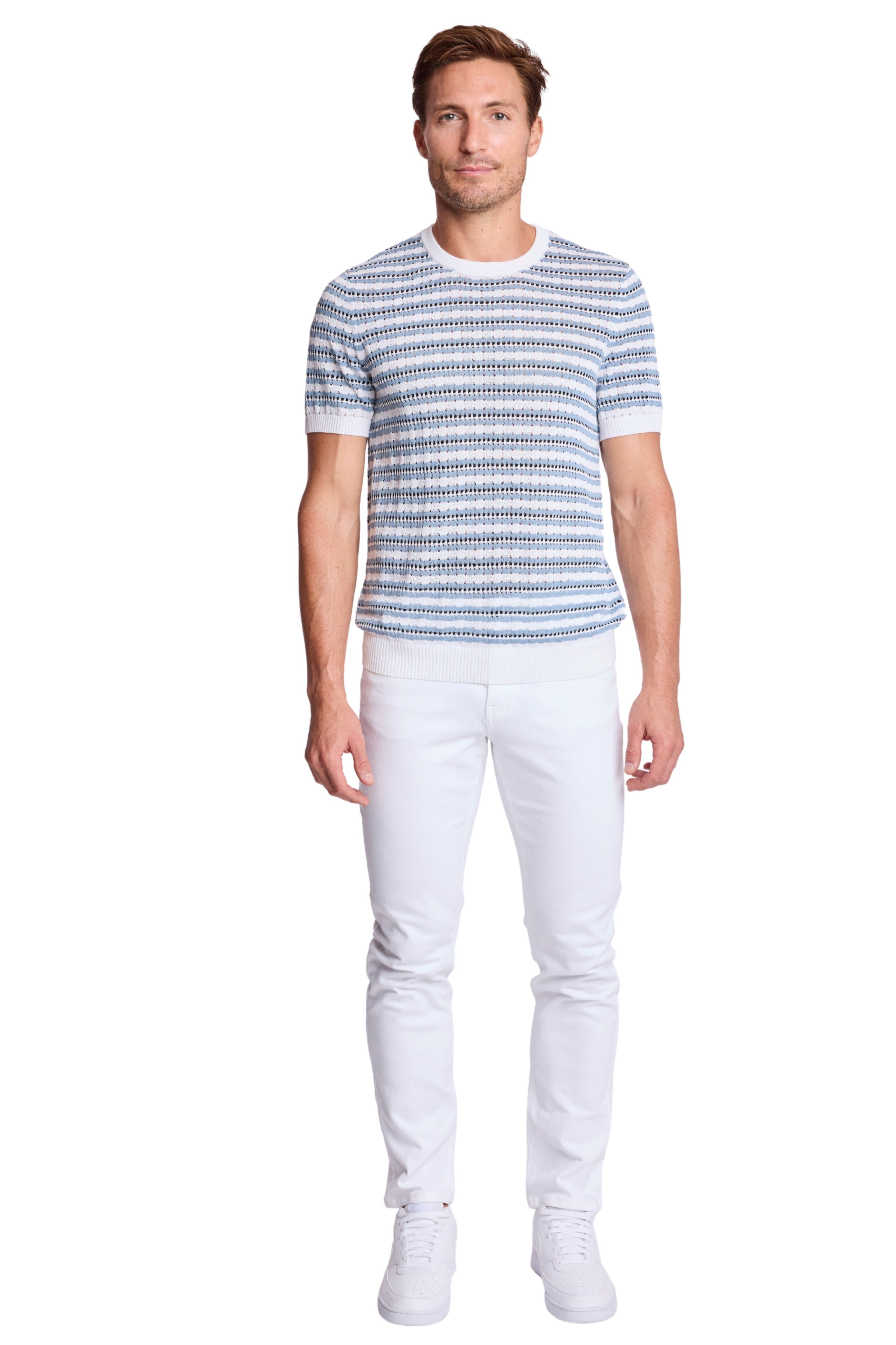 Crewneck - Dusty Blue Stripes