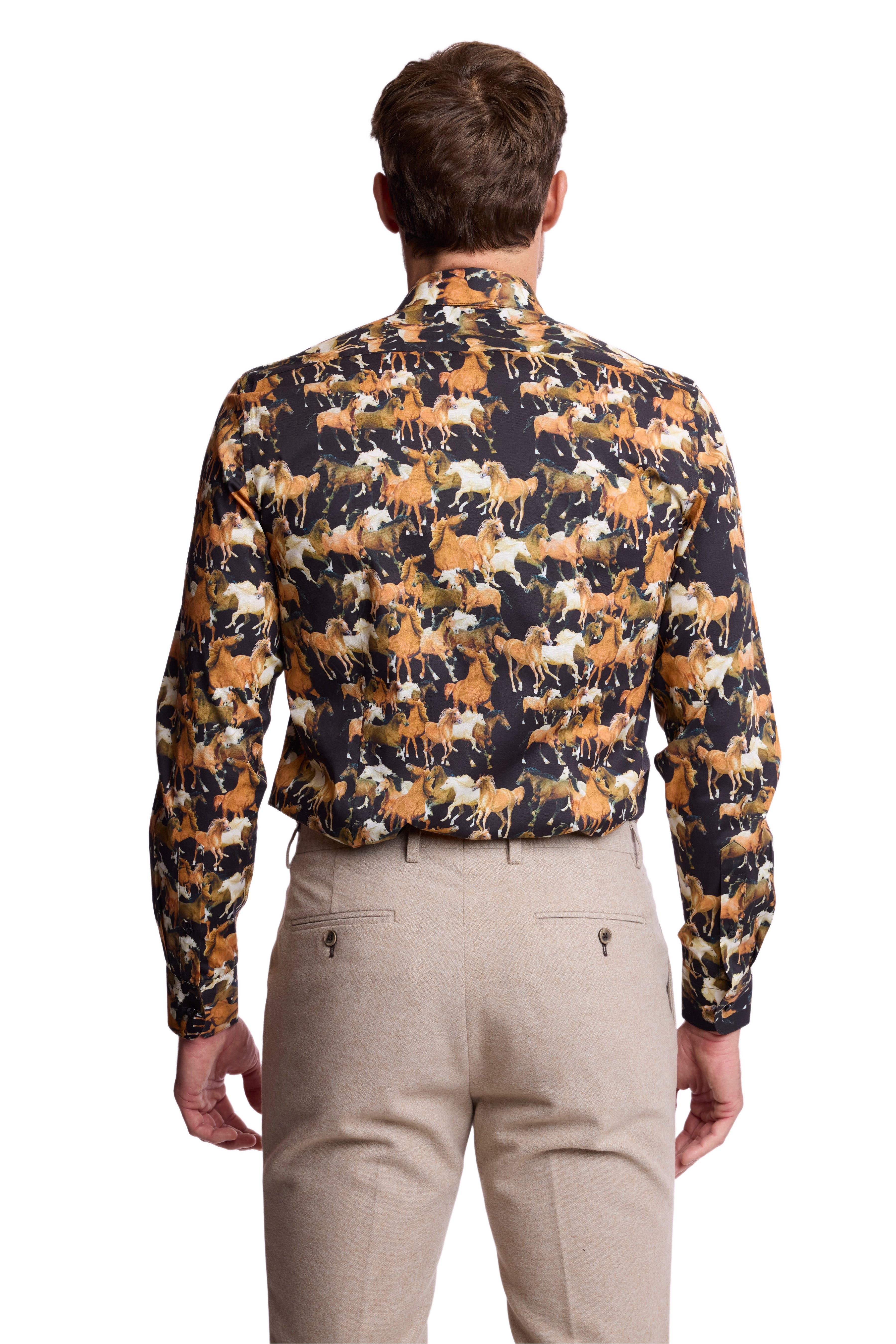 Parker Pointed Collar Shirt - Wild Horses