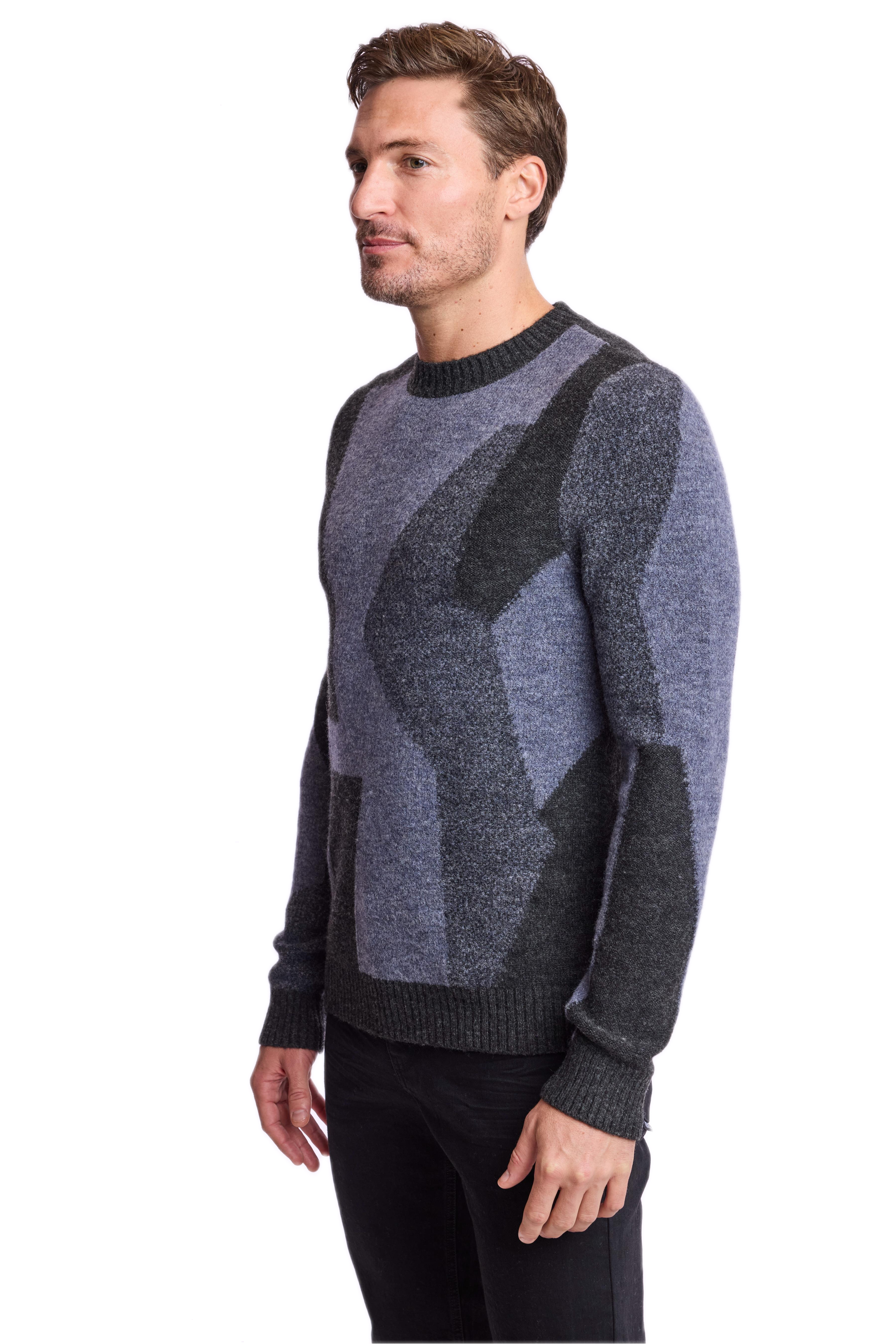 Crewneck Sweater - Charcoal & Blue Grey