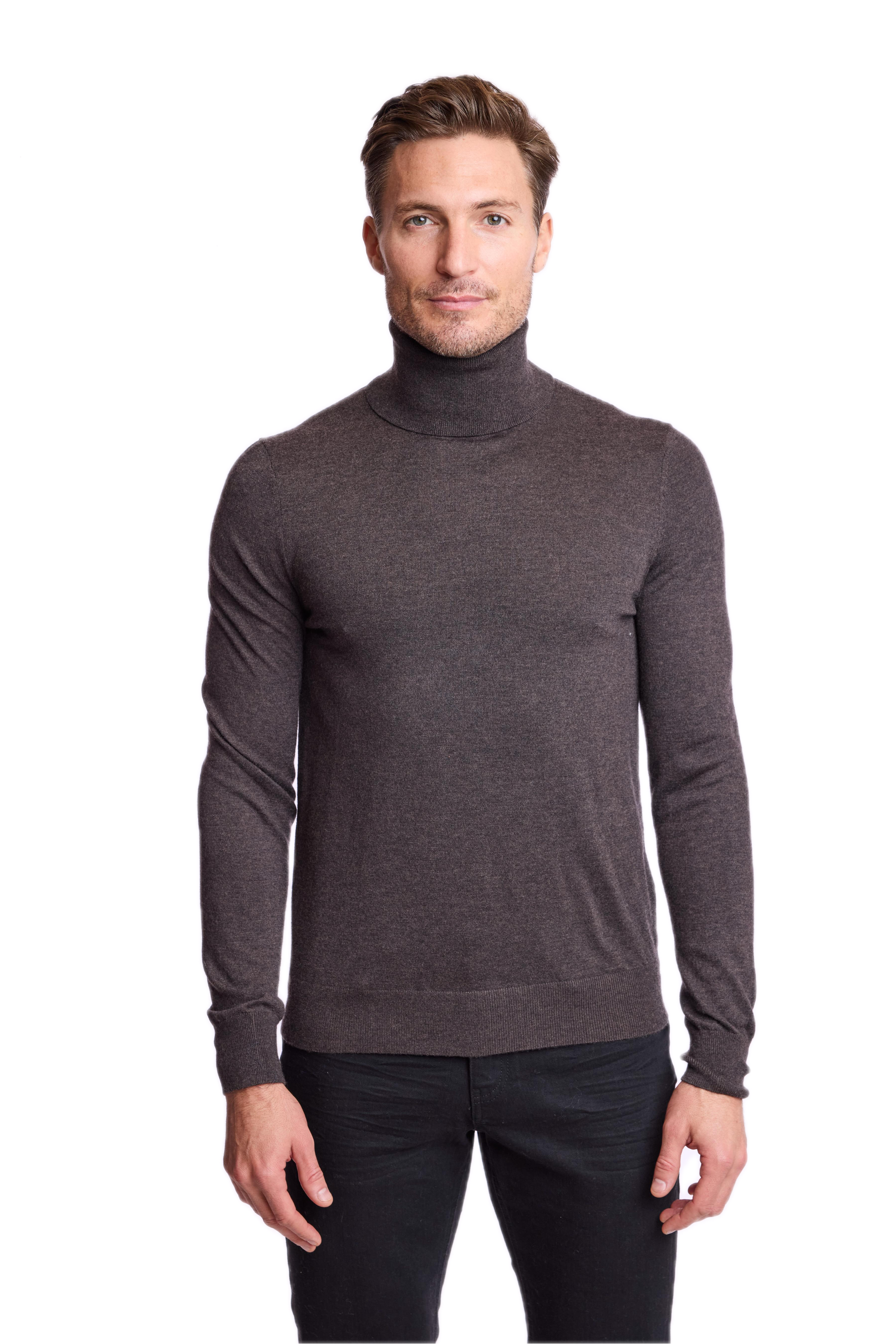 Luxe Fine Gauge Turtleneck - Hershey Brown