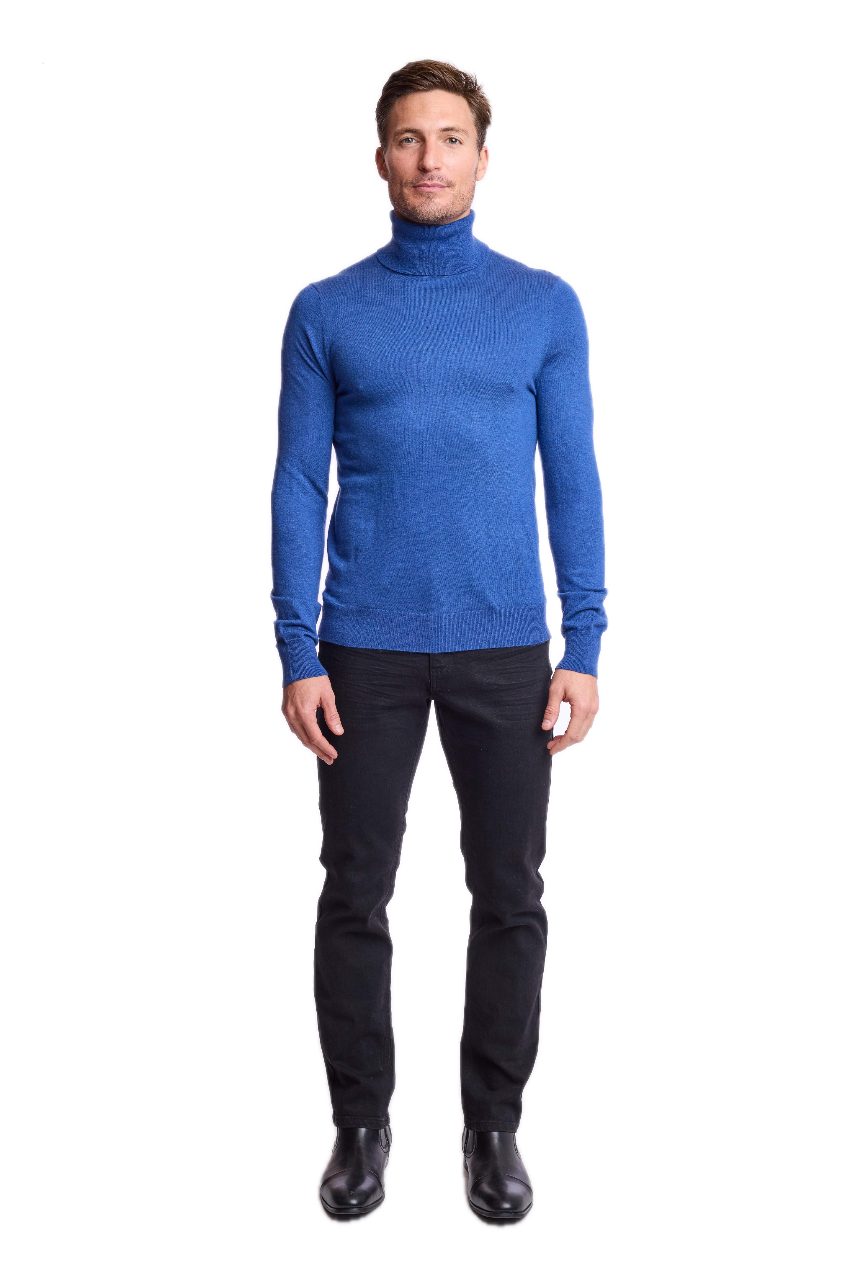 Luxe Fine Gauge Turtleneck - Vibrant Blue