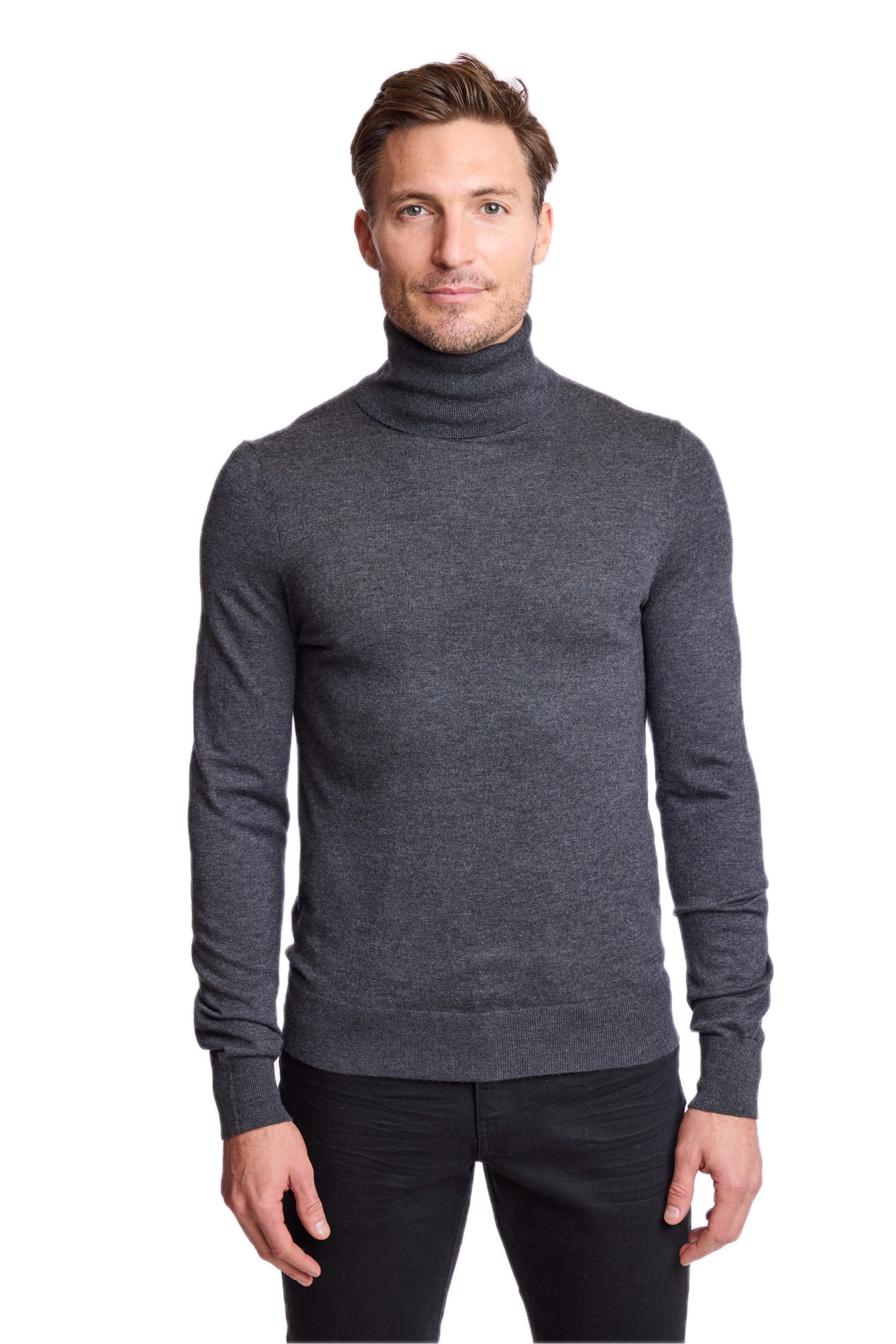 Luxe Fine Gauge Turtleneck - Charcoal
