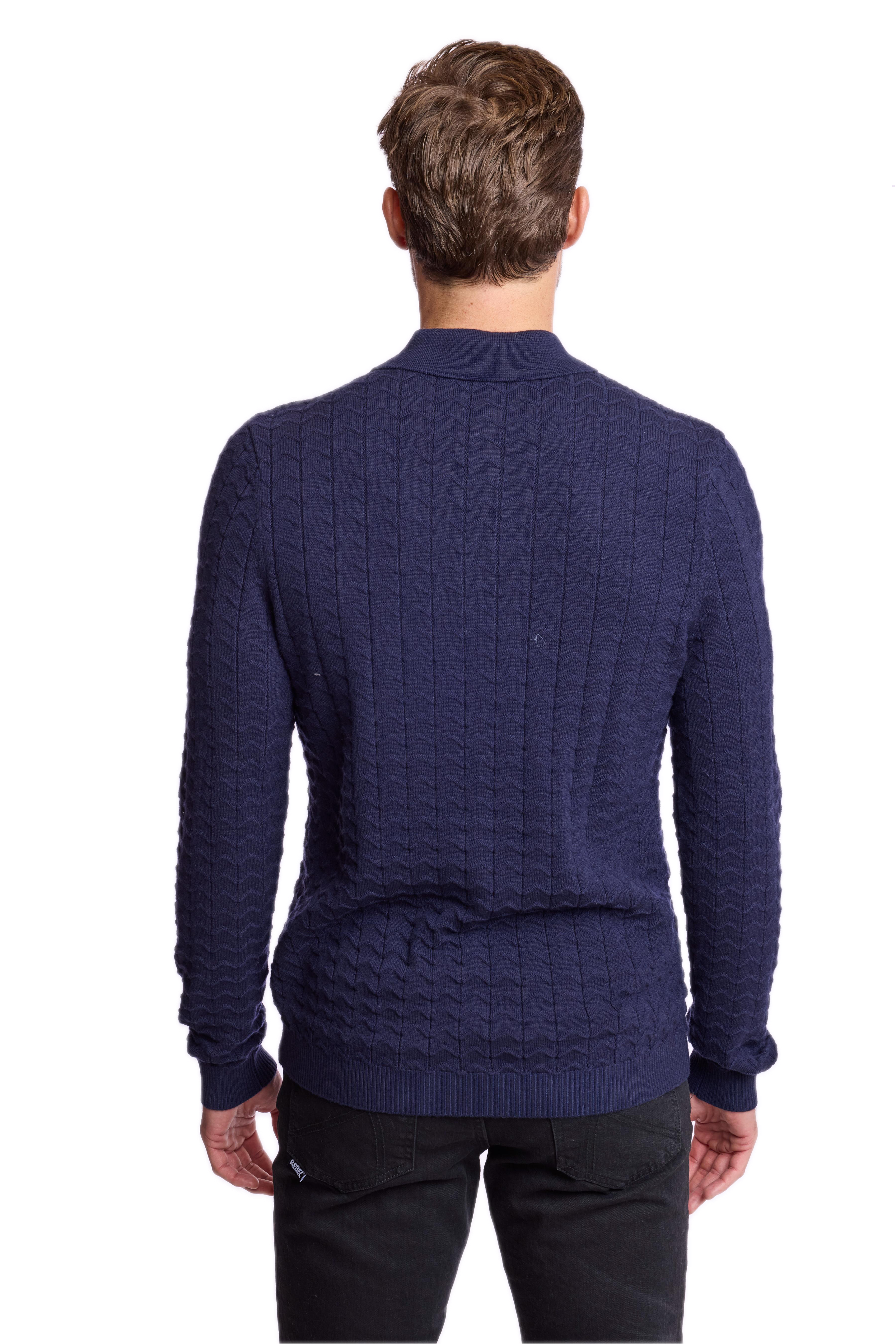 3 Button Polo - Marine Navy