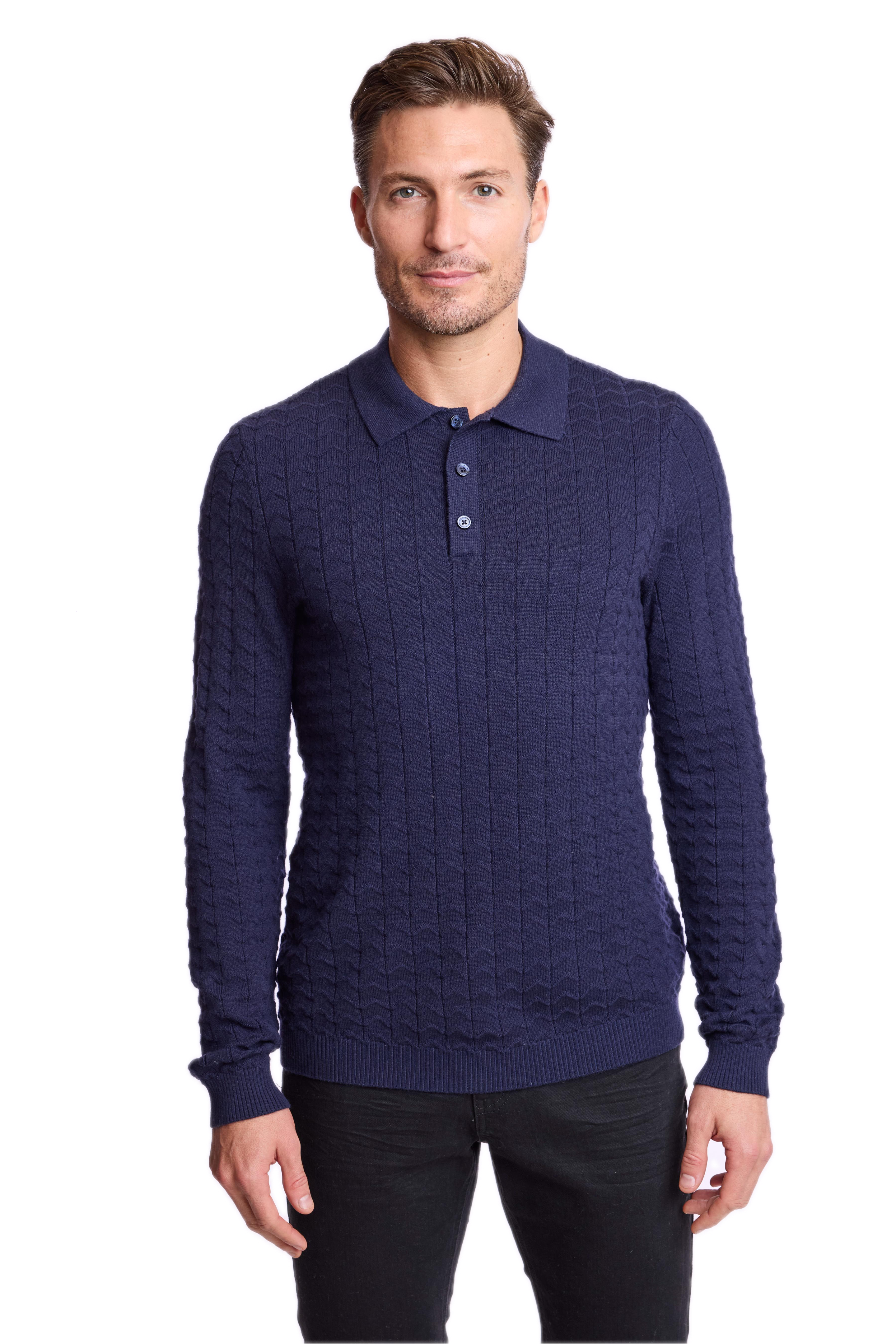 3 Button Polo - Marine Navy