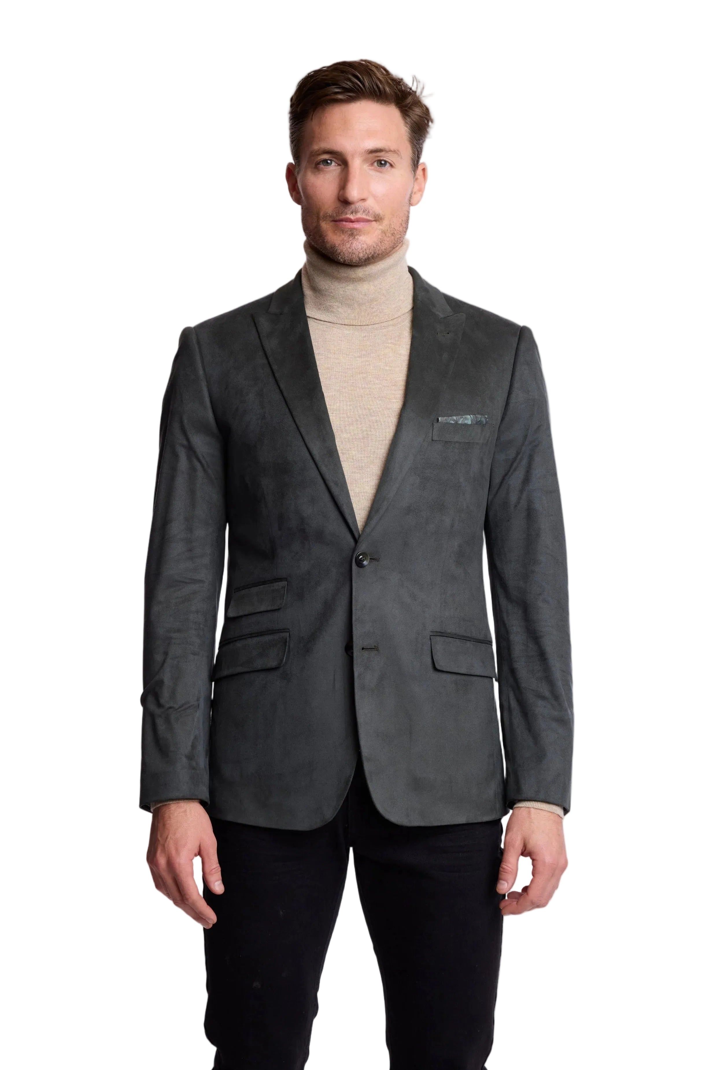 Ashton Peak Sportswear Blazer - Forest Green Microsuede
