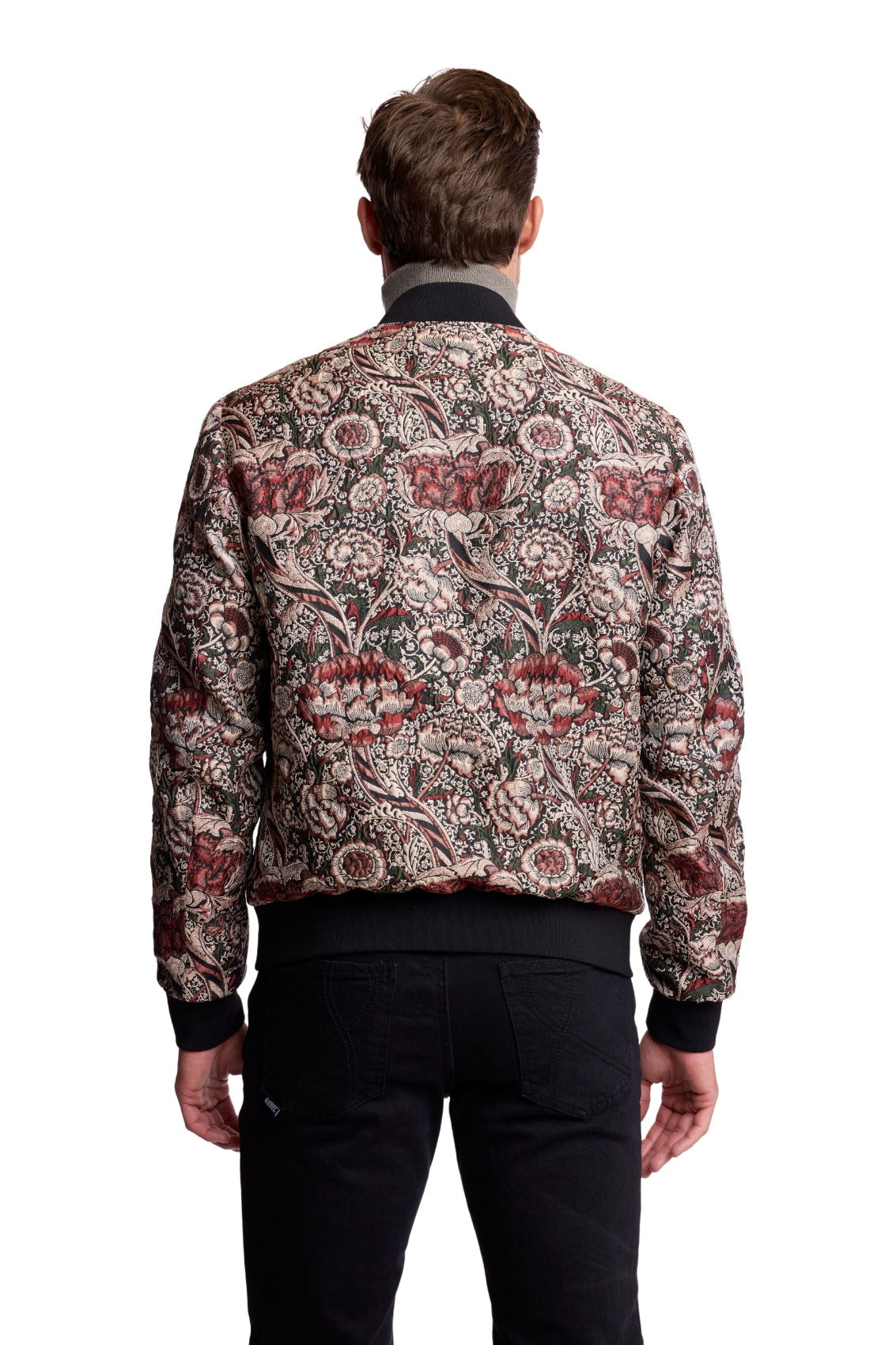 Hyde Bomber Jacket - Dark Green & Burgundy Multi