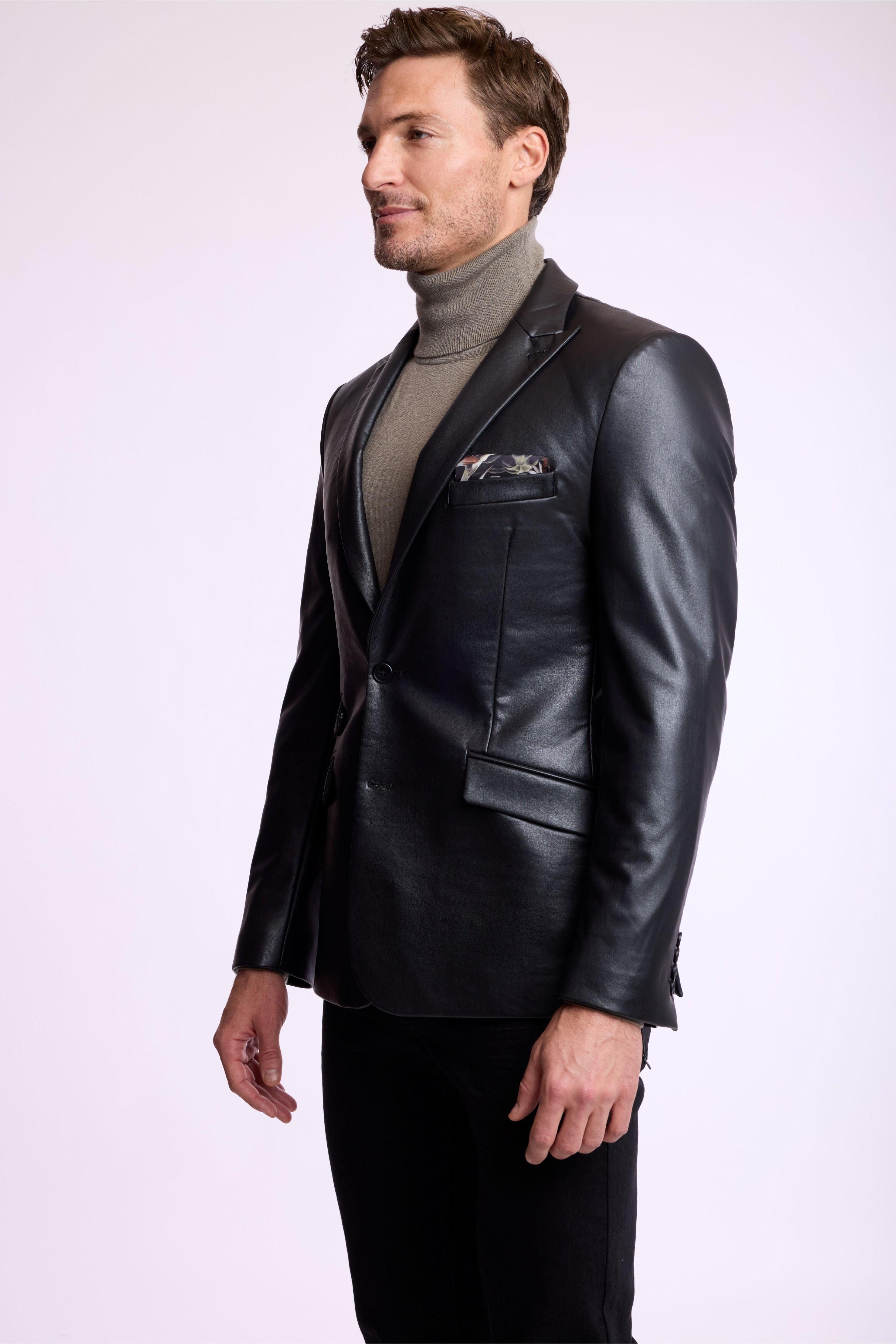 Ashton Peak Sportswear Blazer - Black Vegan Leather