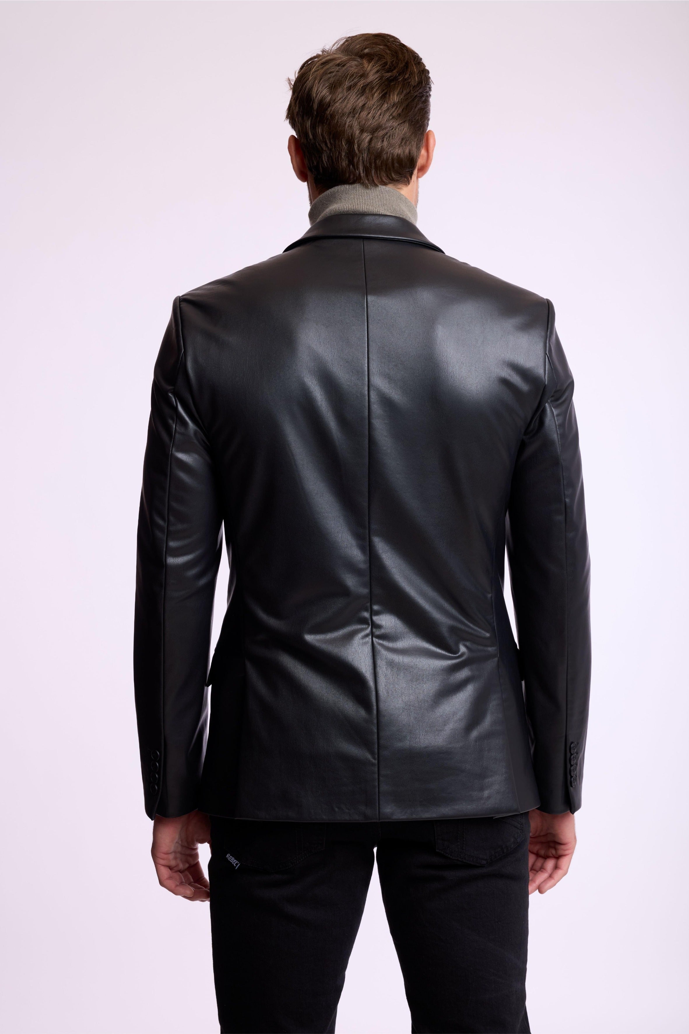 Ashton Peak Sportswear Blazer - Black Vegan Leather