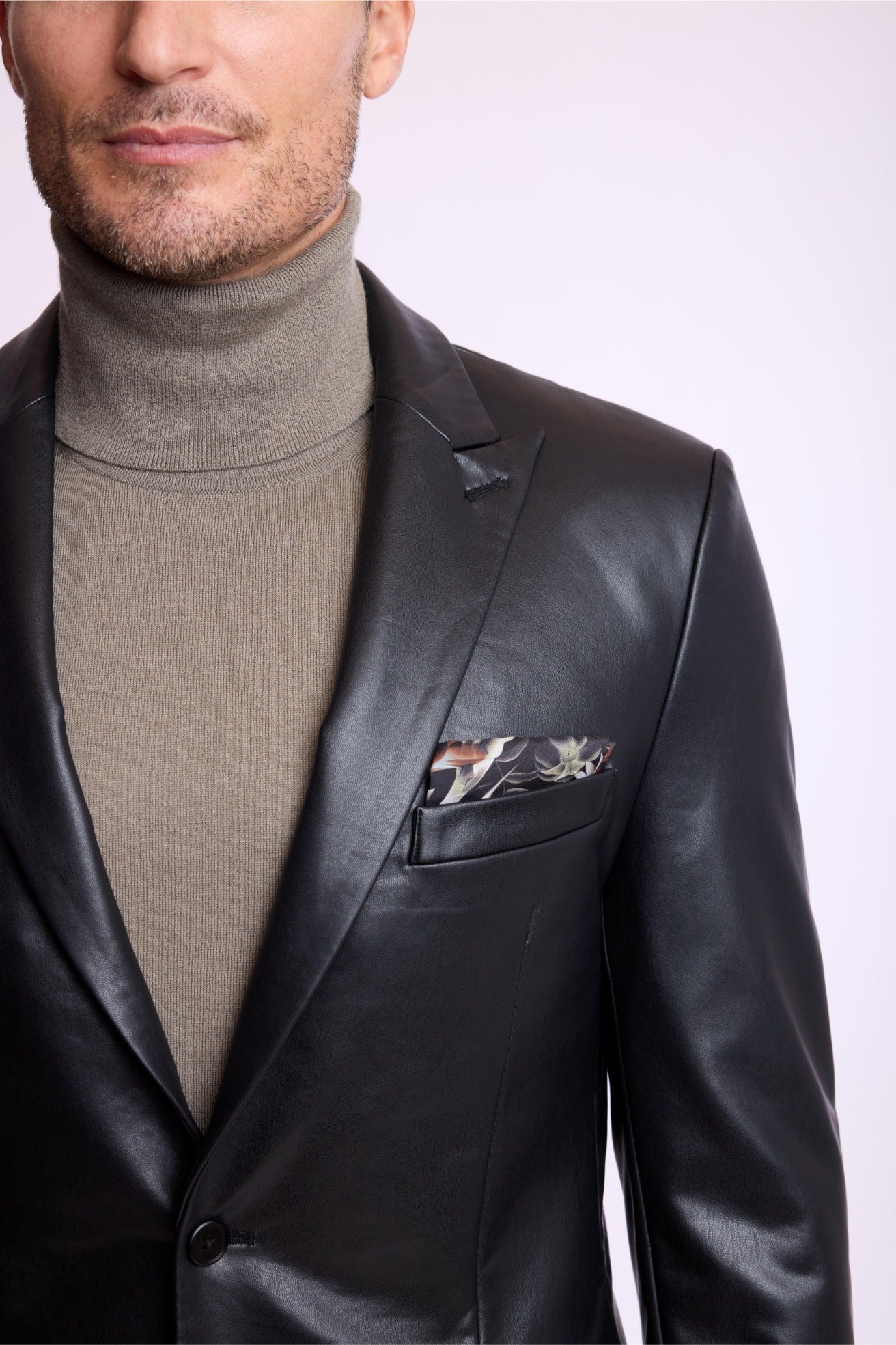 Ashton Peak Sportswear Blazer - Black Vegan Leather