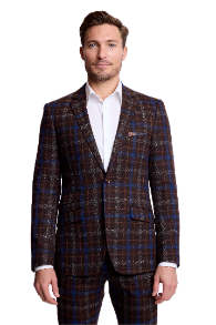 Dover Notch Jacket - slim - Chocolate Royal Rust Check