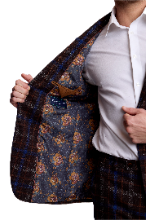 Dover Notch Jacket - slim - Chocolate Royal Rust Check