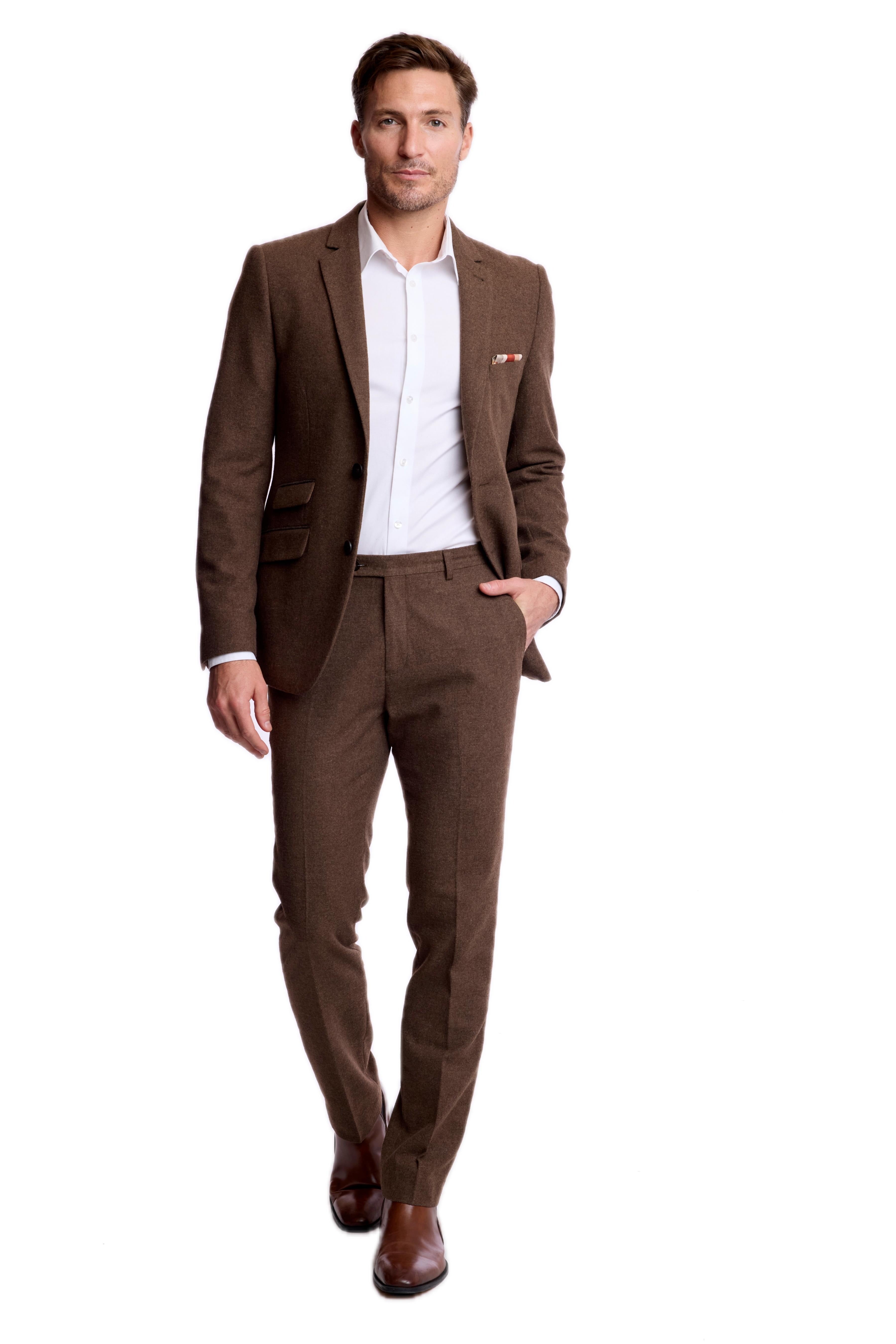 Dover Notch Jacket - slim - Brown Tweed