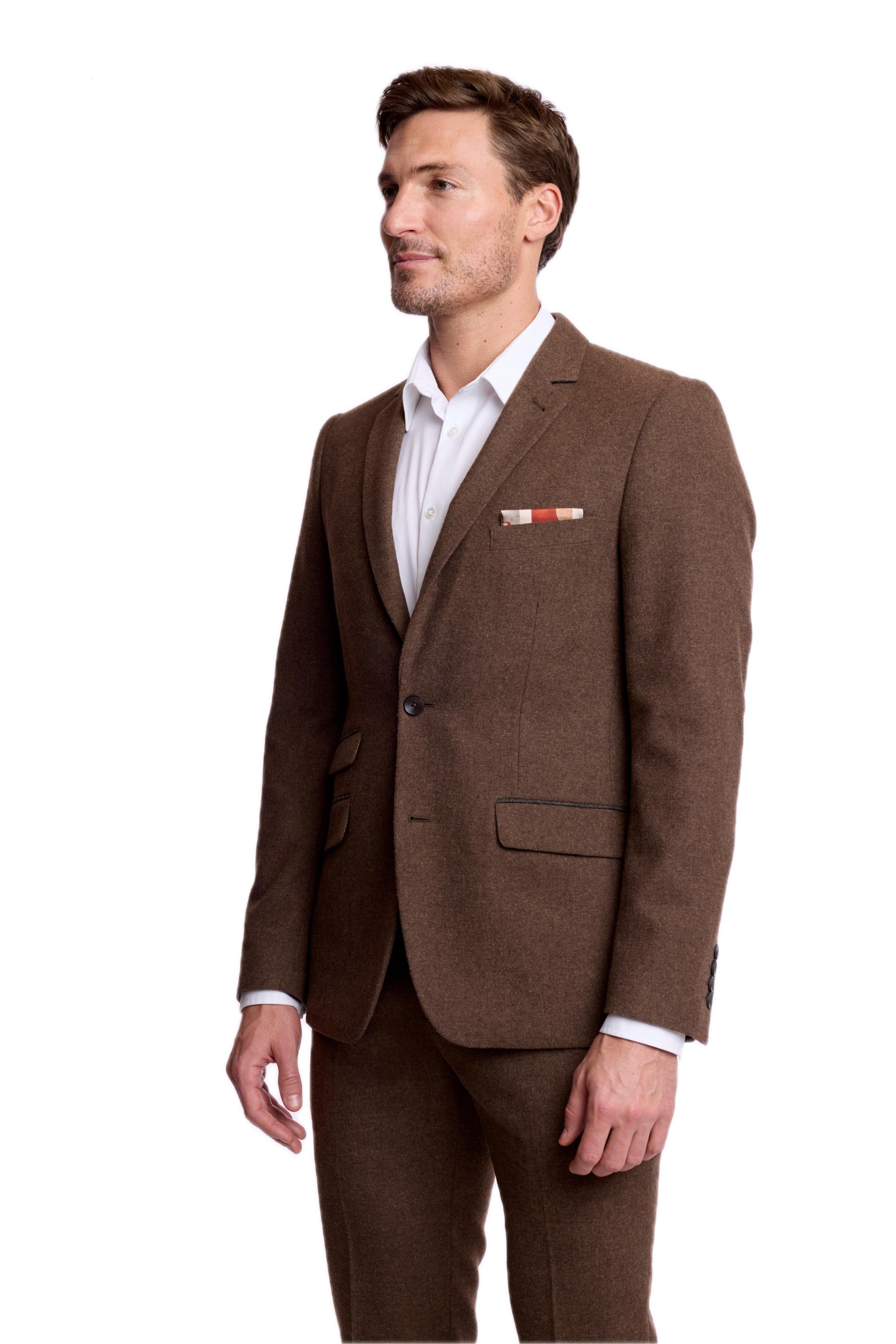 Dover Notch Jacket - slim - Brown Tweed