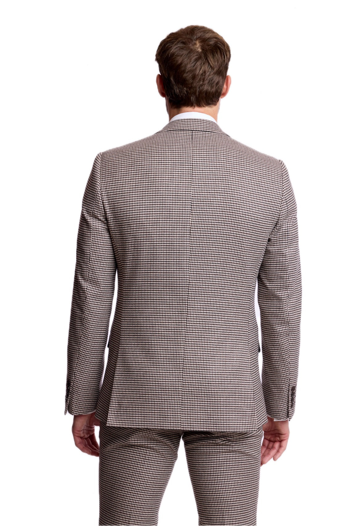 Ashton Peak Jacket - slim - DK Choc Beige Houndstooth