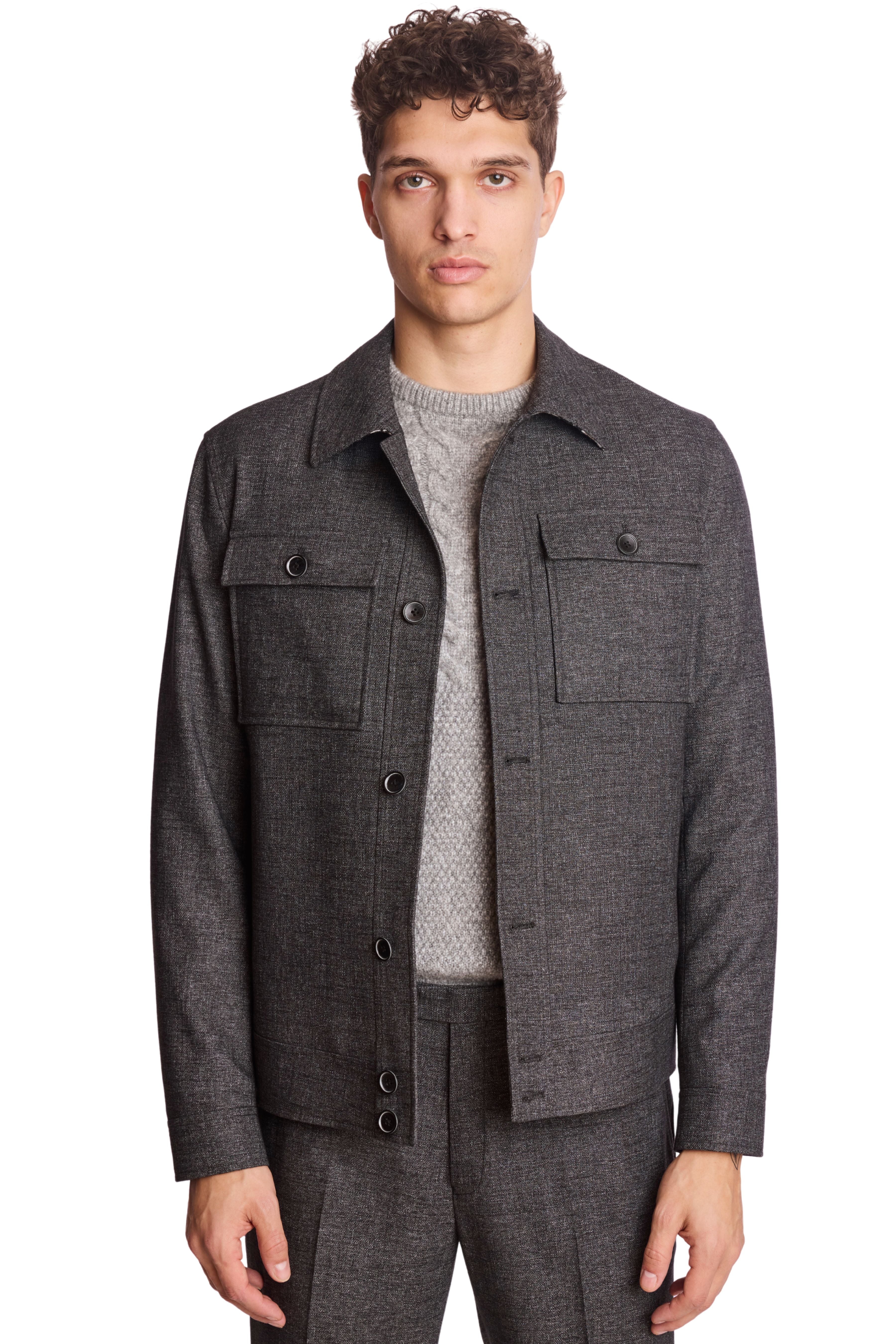 Hilo Button Jacket - Charcoal