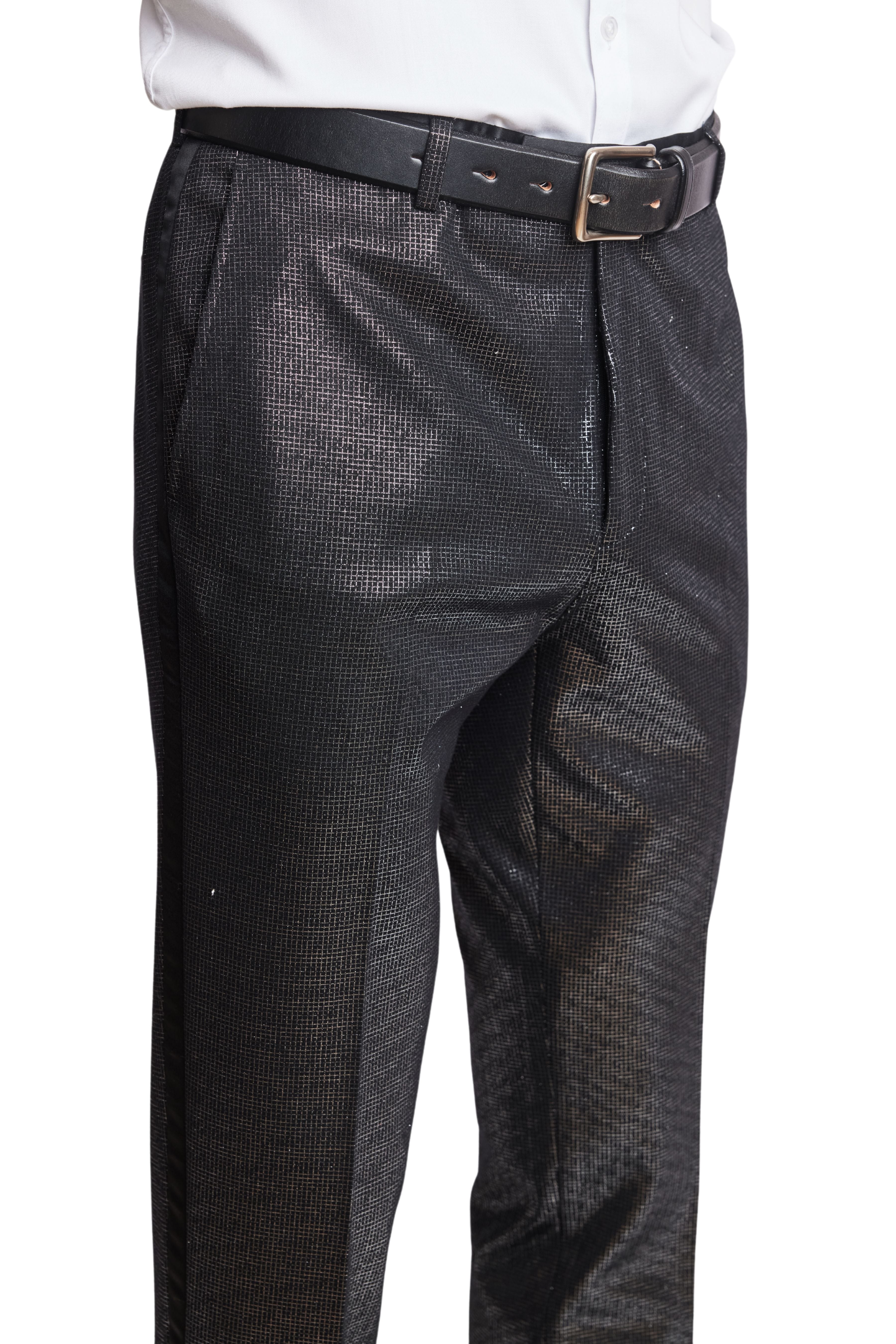 Sloane Tux Pants  - slim - Black Silver Knit