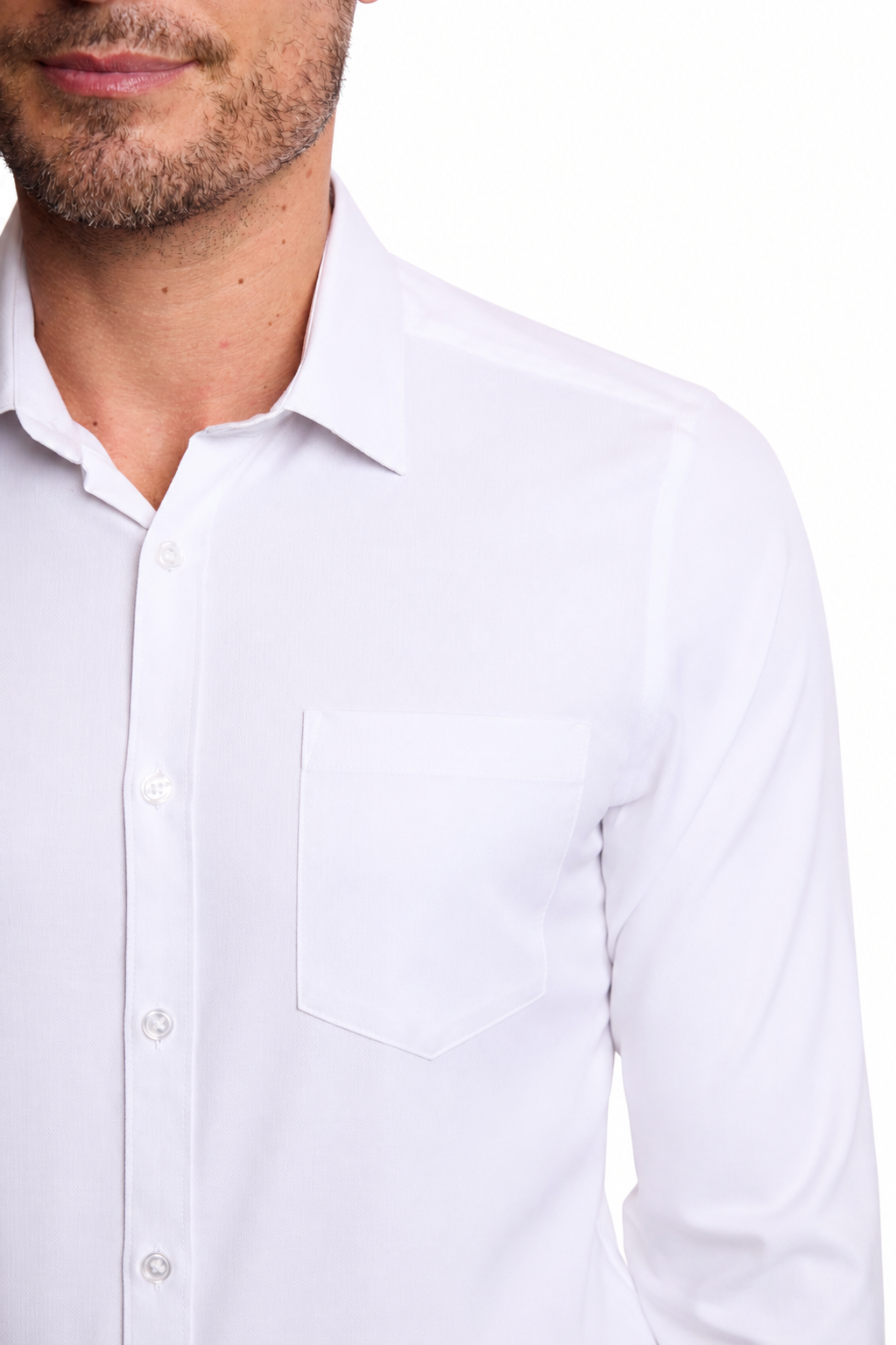Samuel Spread Collar Shirt - All White