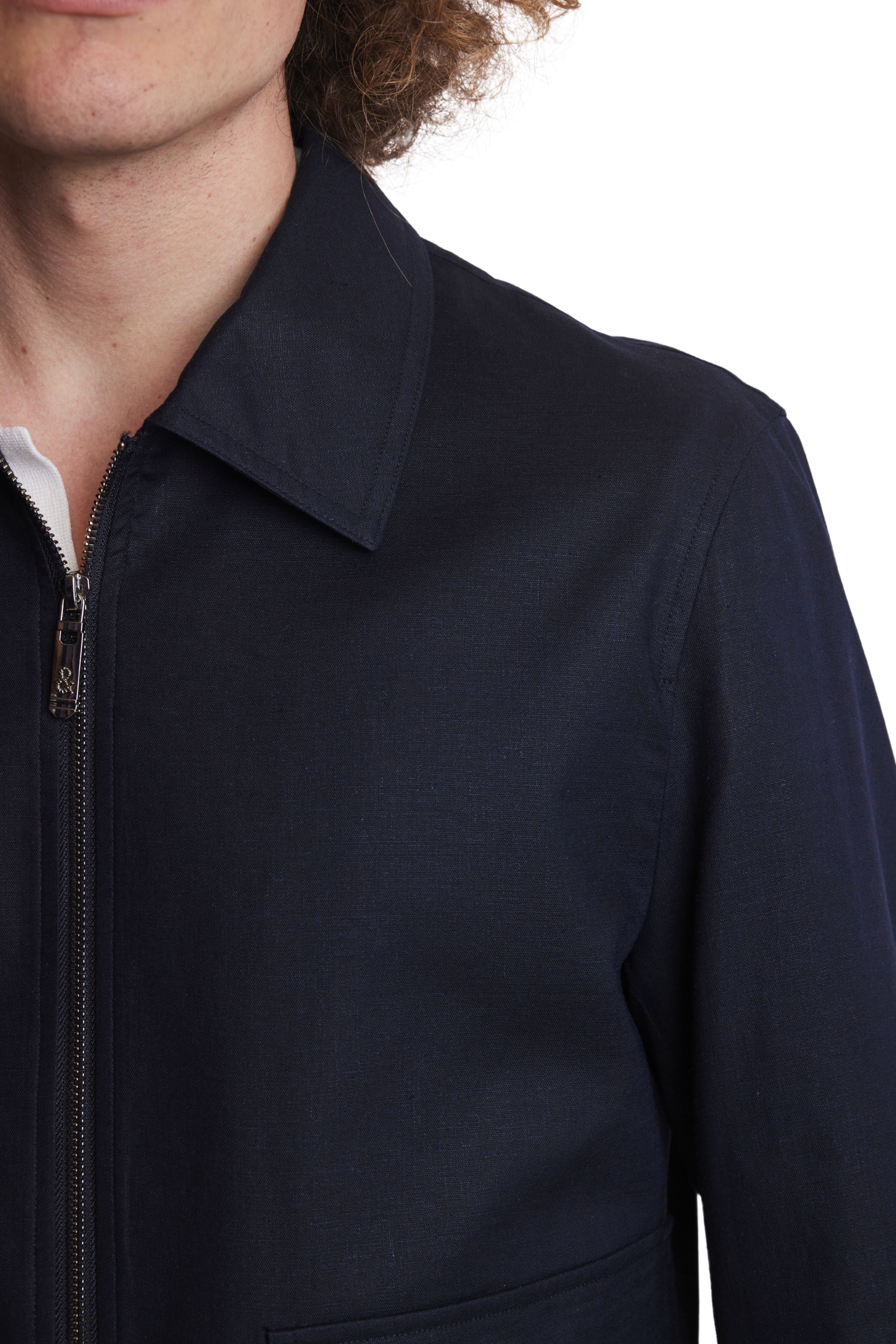 Milo Bomber Jacket - slim - Navy Linen
