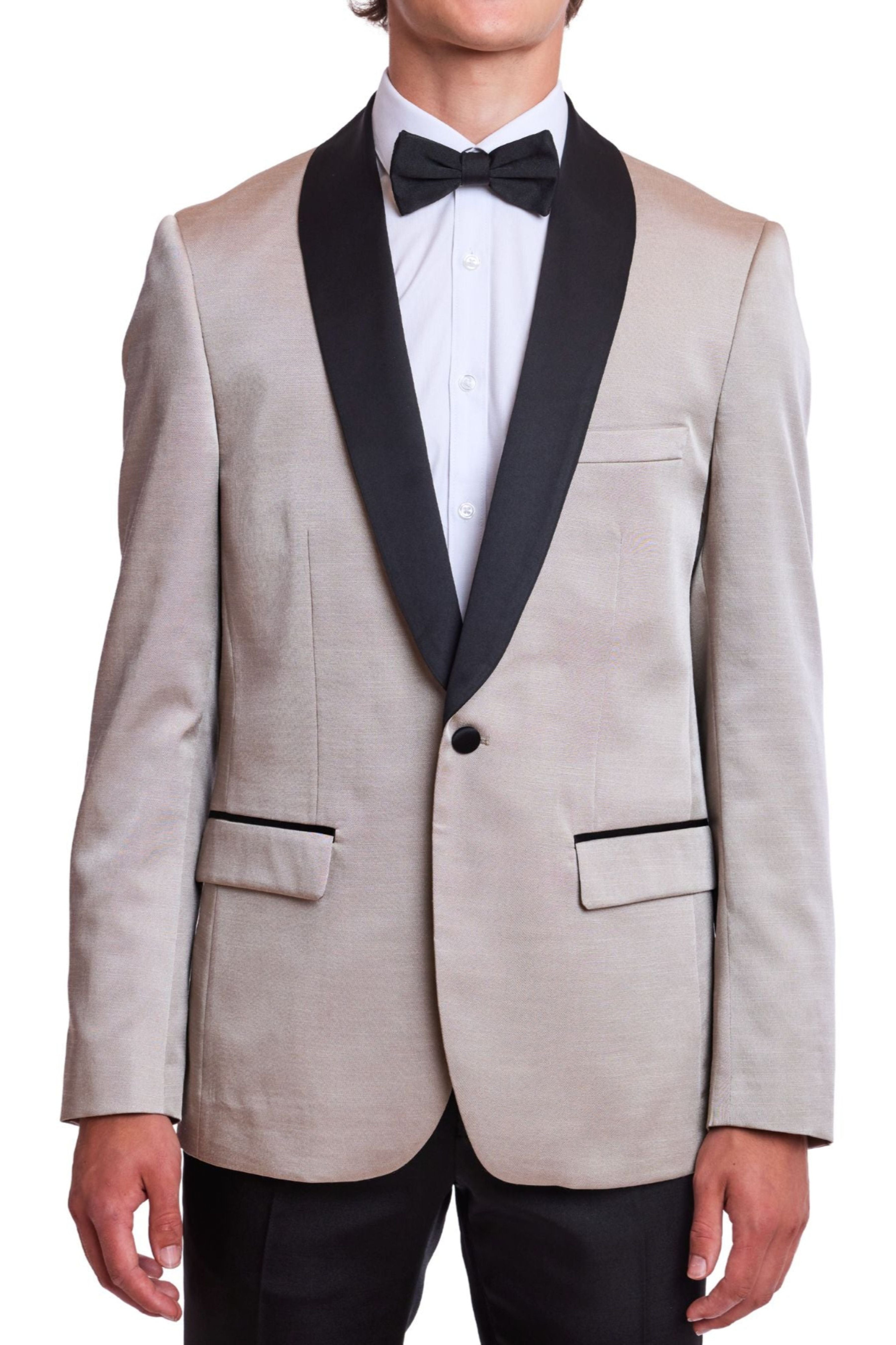 Regent Shawl Tux Jacket - slim - Sable Beige & Black