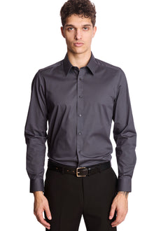  Parker Pointed Collar Shirt - Charcoal Solid