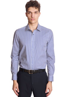  Samuel Spread Collar Shirt - Future Dusk Stripes