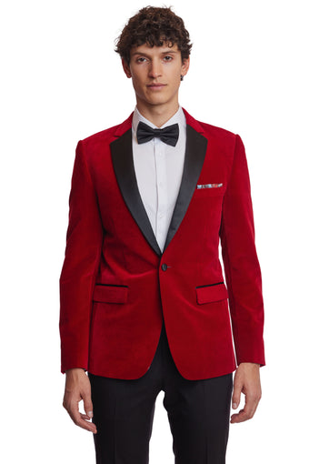 Osborne Notch Tux Jacket - slim - Red Velvet