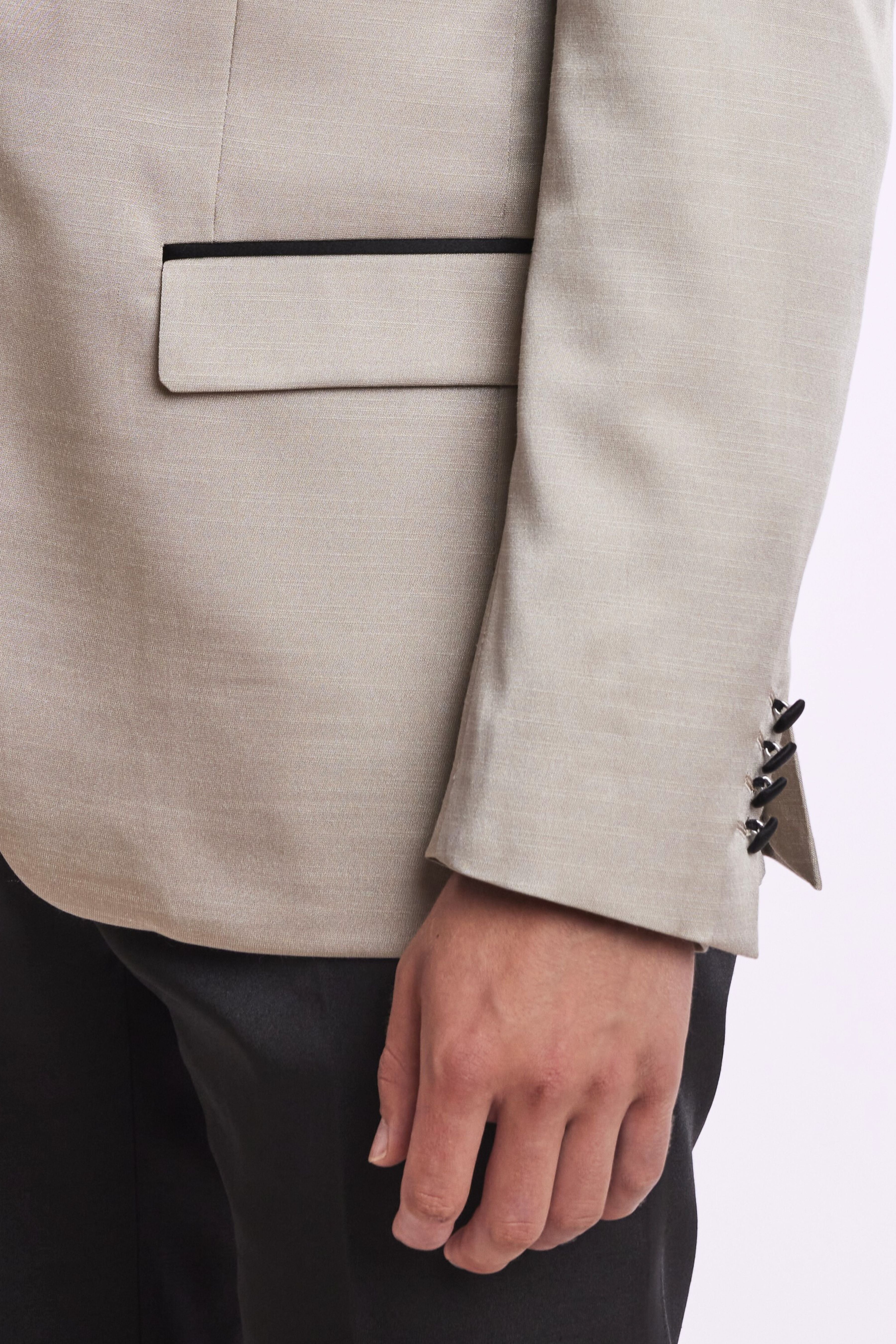 Regent Shawl Tux Jacket - slim - Sable Beige & Black