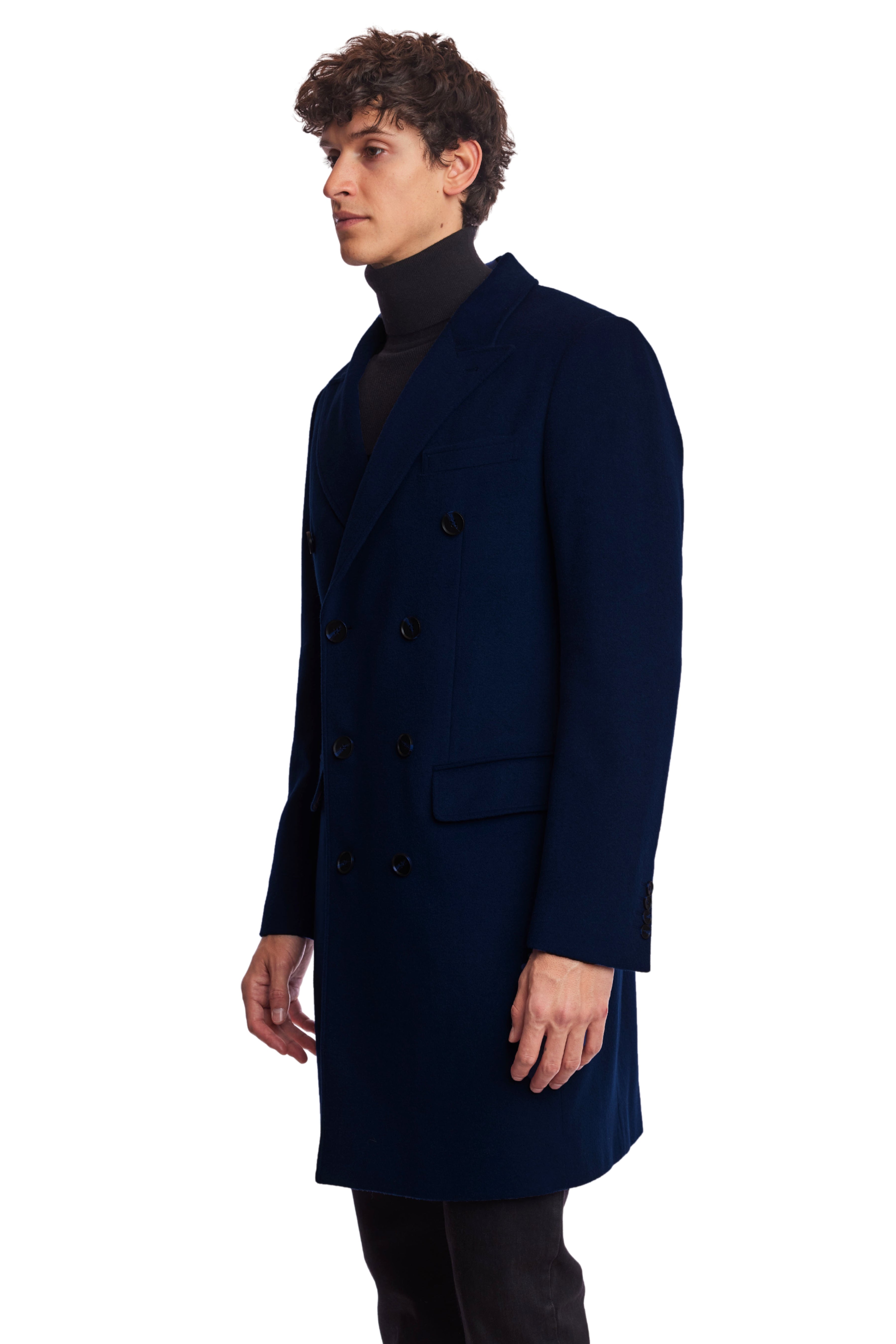 Peak DB Coat - slim - Dark Navy Soft Touch