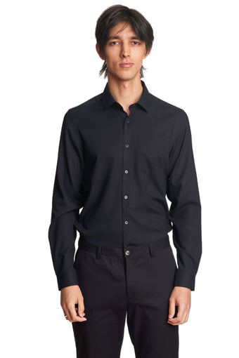 Samuel Spread Collar Shirt - All Black