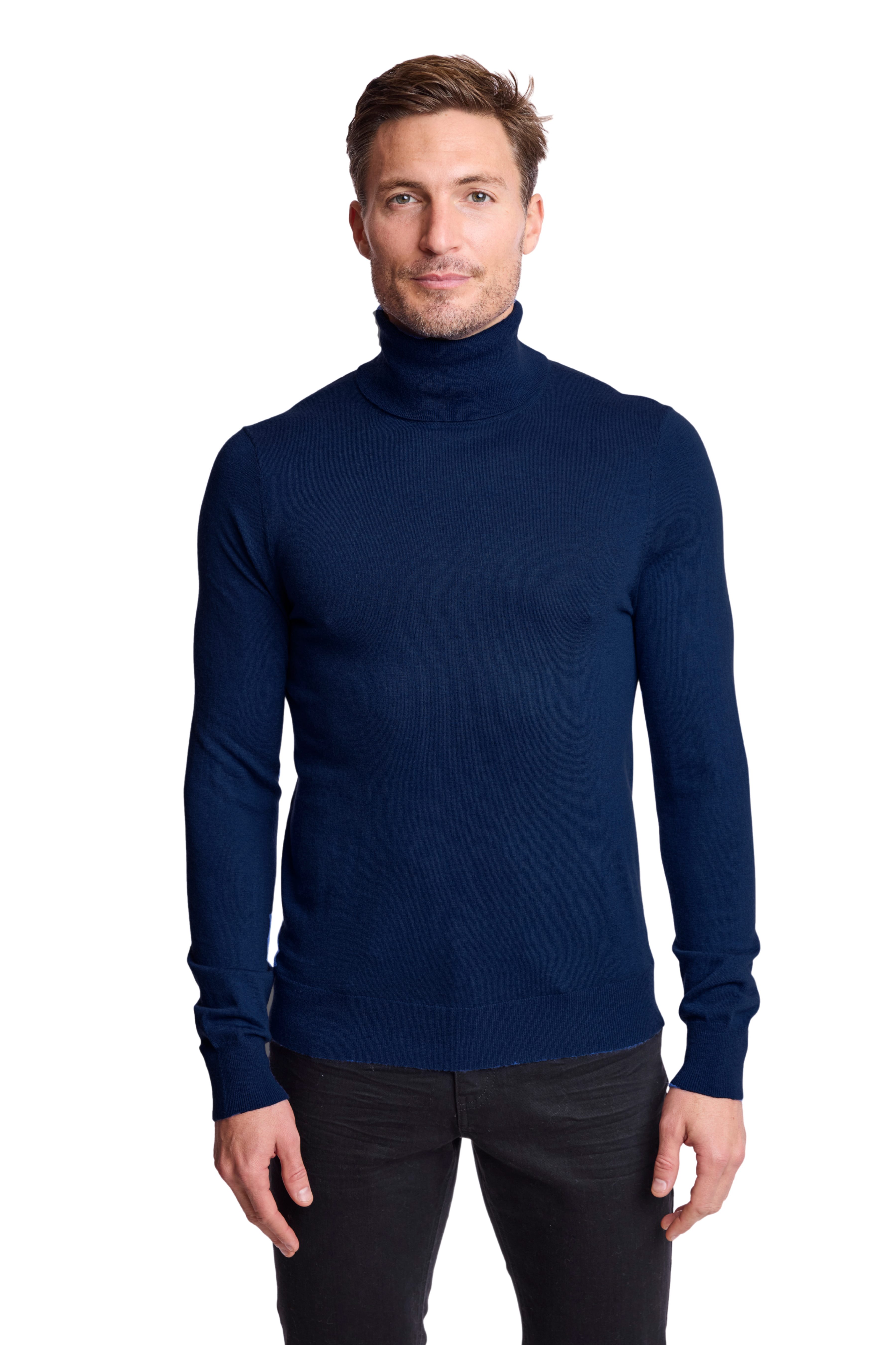 Luxe Fine Gauge Turtleneck - Navy