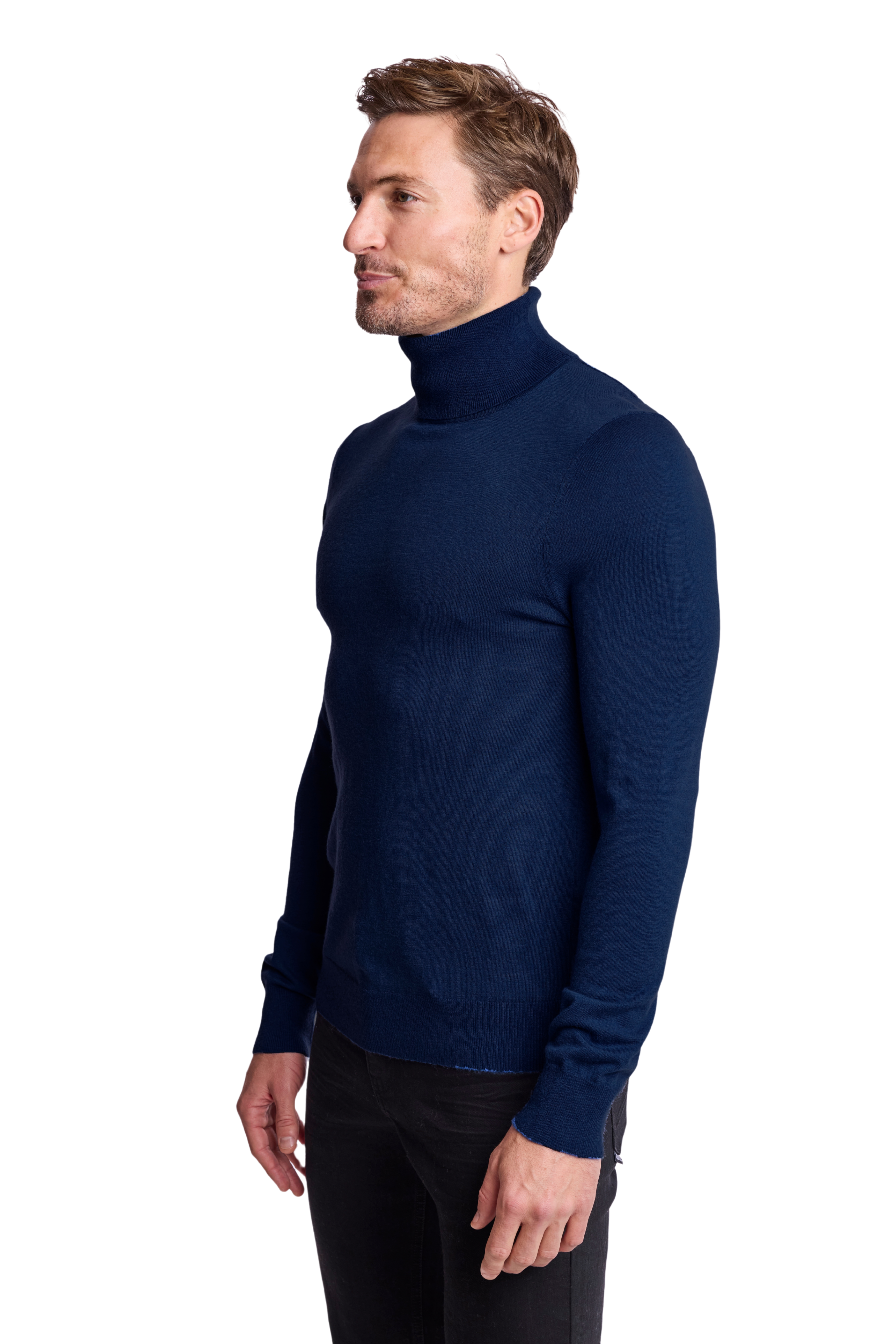 Luxe Fine Gauge Turtleneck - Navy