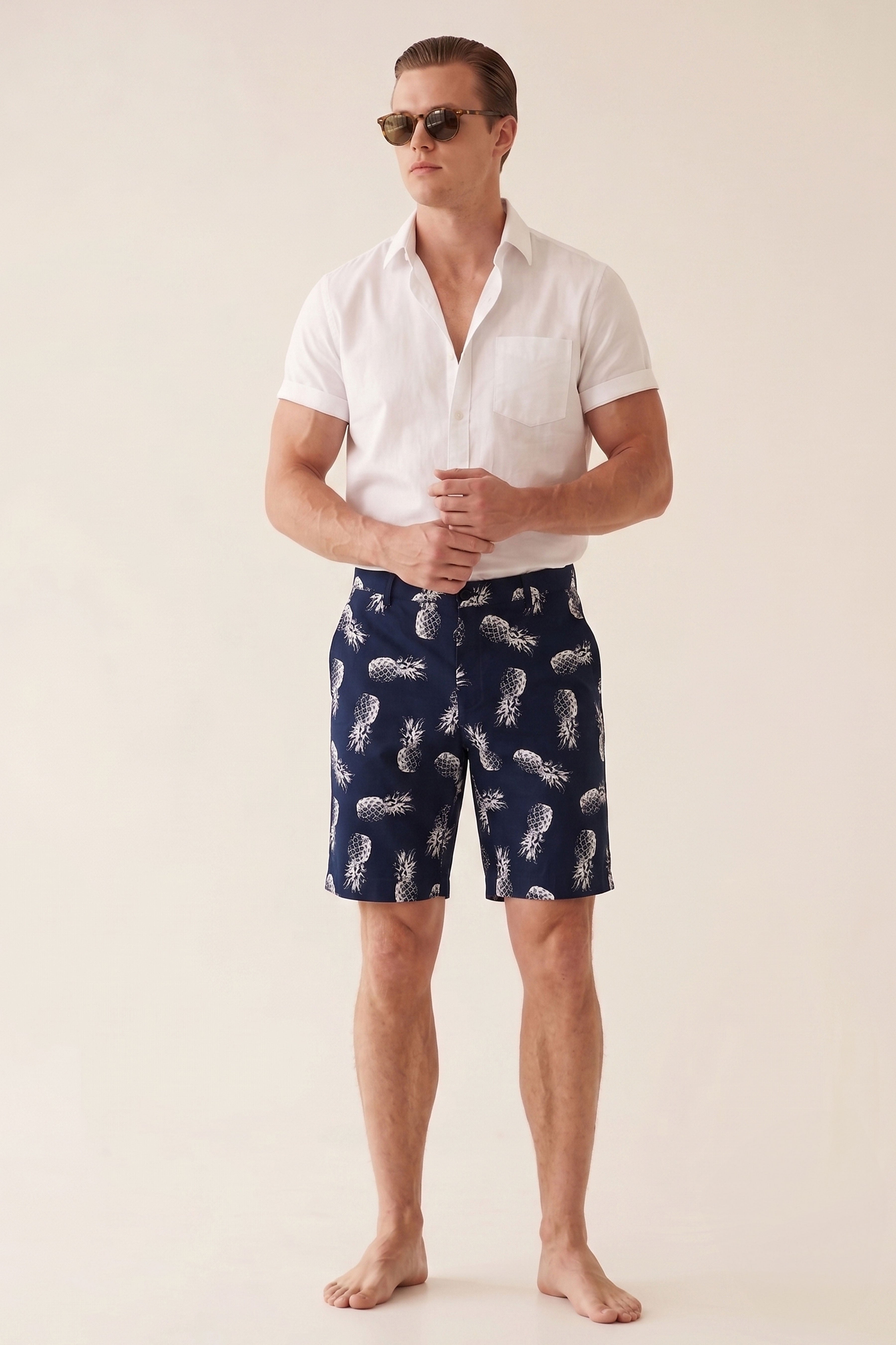 Felix Shorts - slim - Navy Pineapple