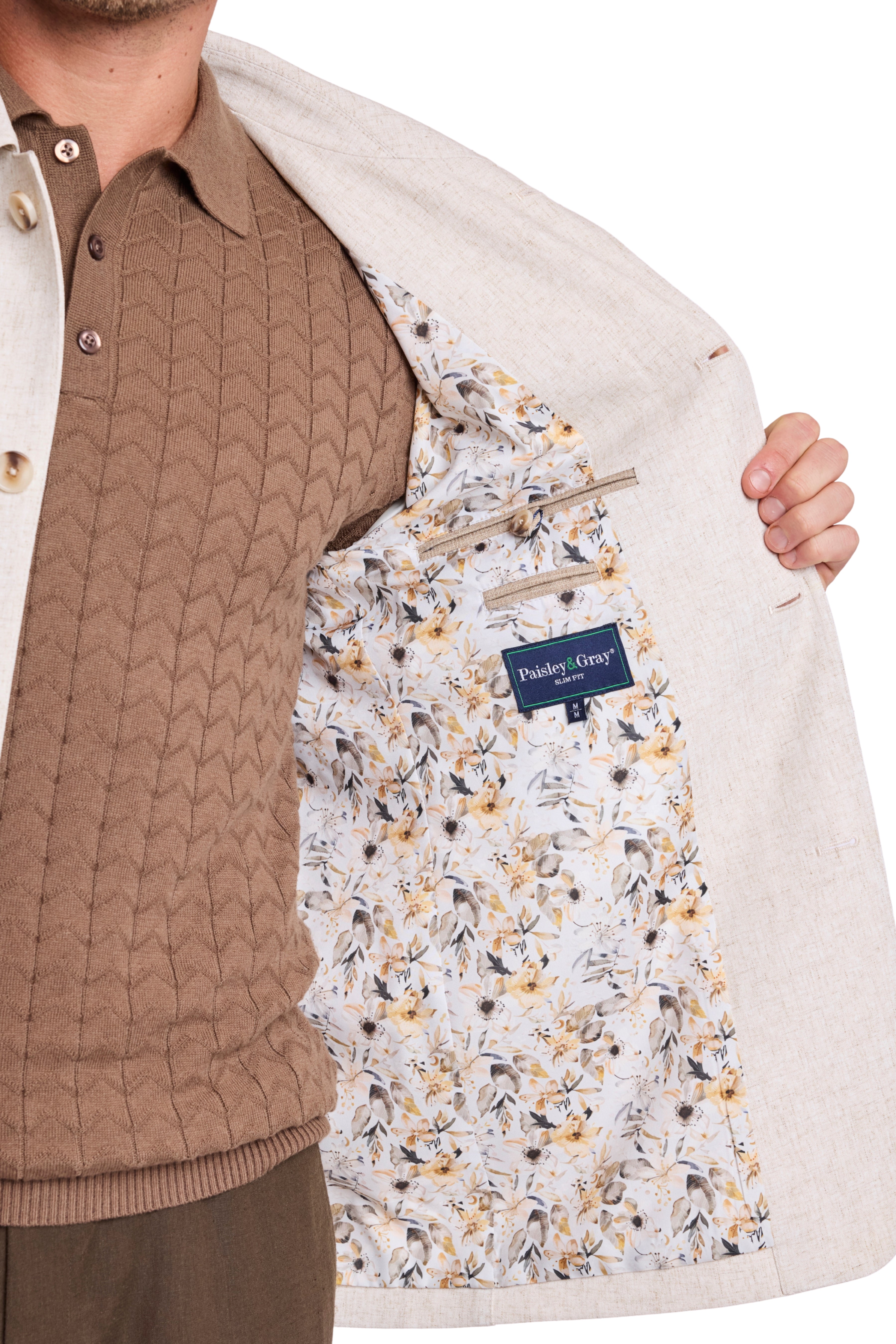 New City Button Up Jacket - Oat Linen Blend